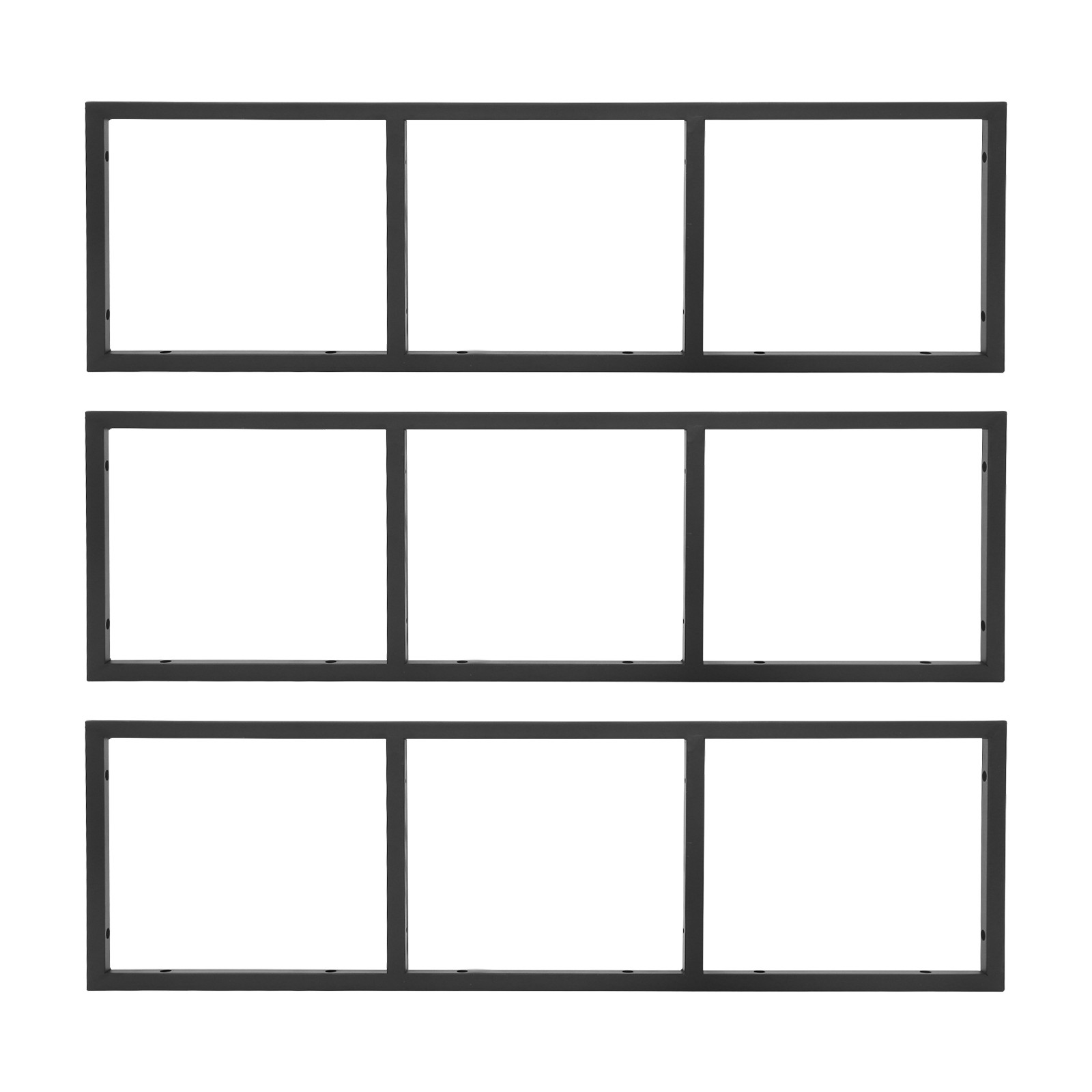 3-Tier Rectangular Shelf Bracket Wall/Floor/Ceiling Mount Storage Shelving Brack