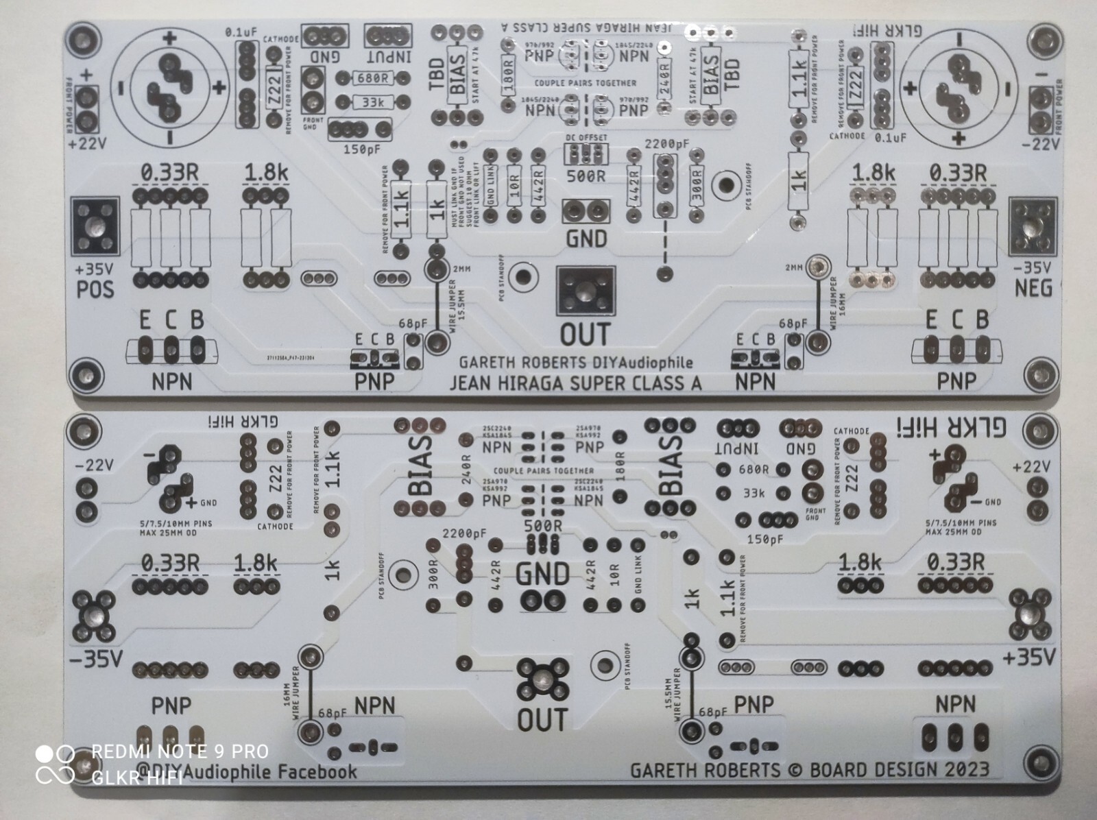 Jean Hiraga Super Class A Amplifier PCB Set Premium Custom DIY 2x Blank PCBs