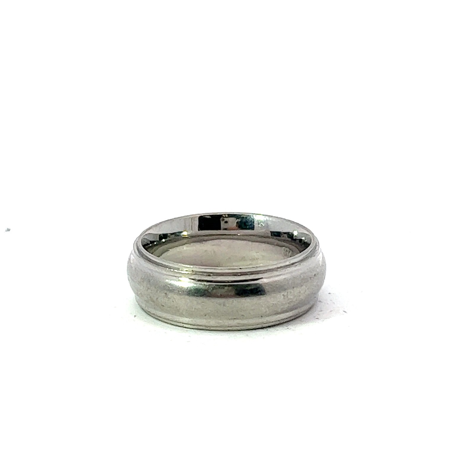 Men's Stainless Steel 7.5mm Domed Step Edge Band Ring