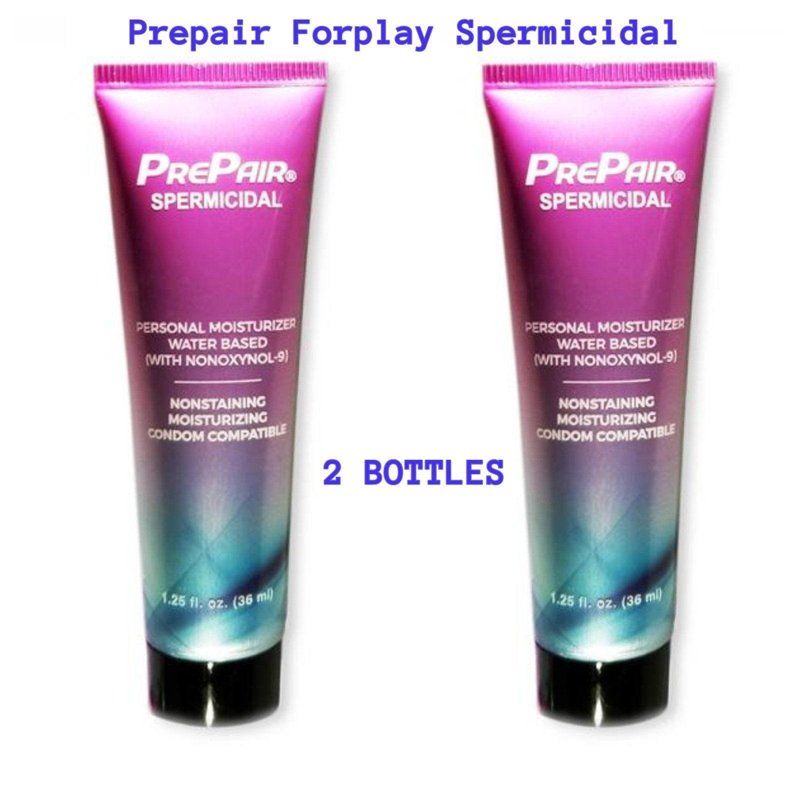 PREPAIR SPERMICIDAL MOISTURIZING LUBRICANT FORPLAY WATERBASED 1.25oz 2 COUNT
