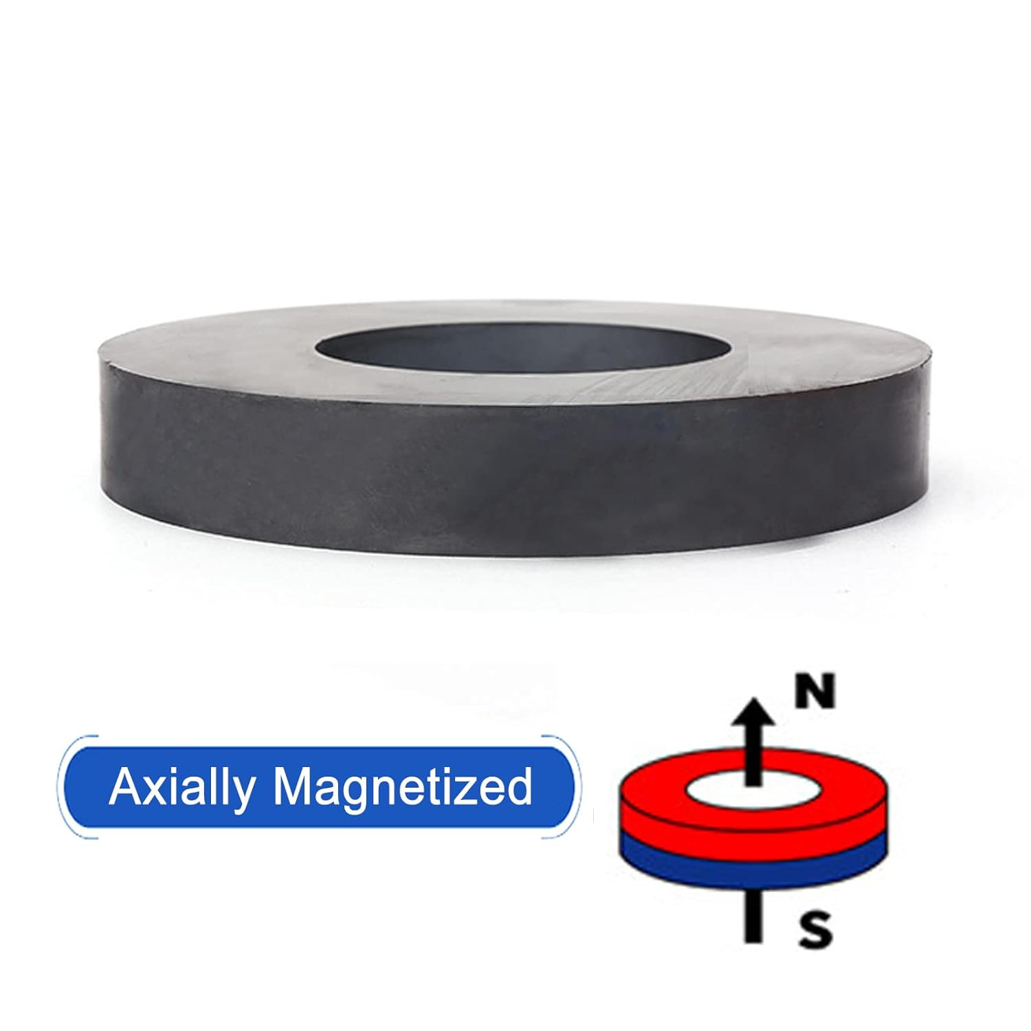 Ferrite Ring Large Magnet,4.72In Dia Big round Ceramic Disc Heavy Duty Magnets