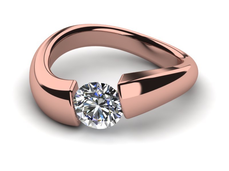 0.5ct Round Cut Simulated Diamond Twisted Solitaire Ring 14k Rose Gold Plated