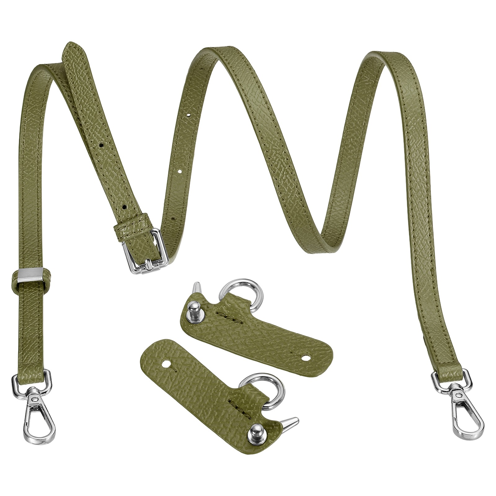 Leather Purse Strap Kit, Adjustable Strap Replacement for Women, Artichoke Green