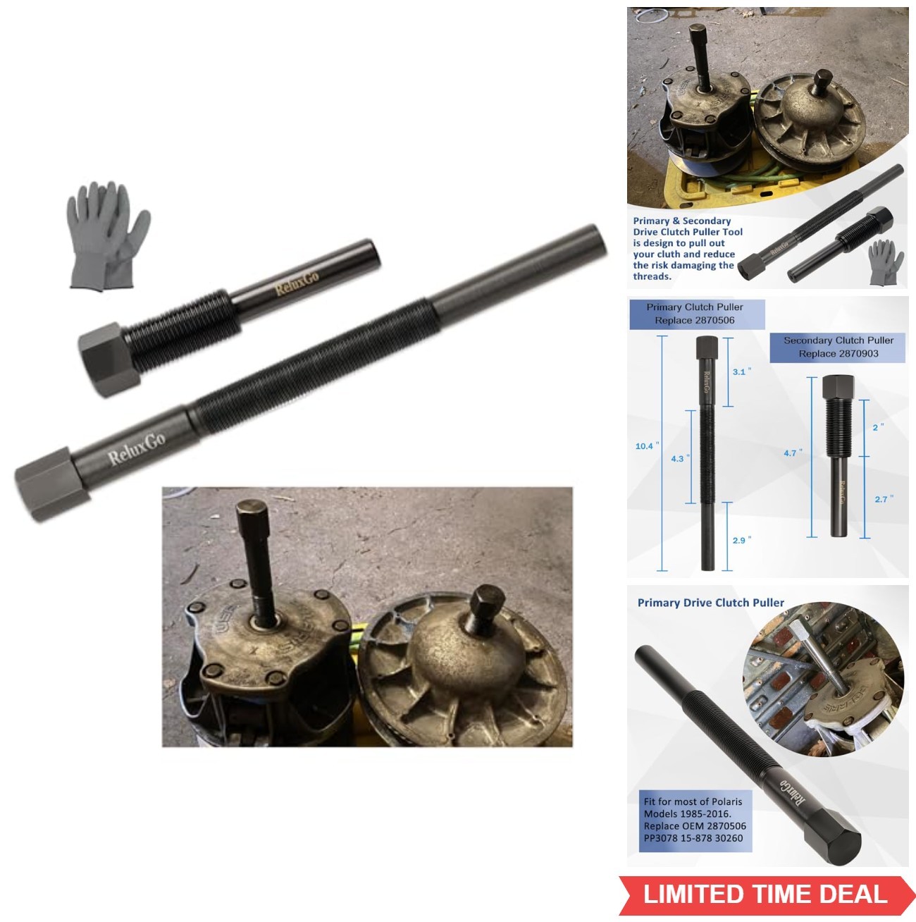 Clutch Puller Removal Tool Set Primary Secondary For ATV 1985 2009 Polaris