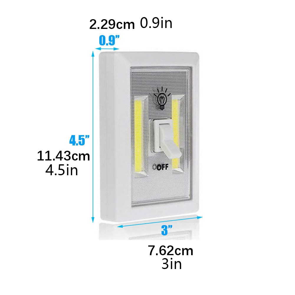 Mini COB LED Switch Wall Night Light Battery Operated Cabinet Garage Light G
