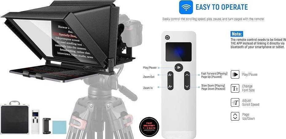 Teleprompter de aleación de aluminio X12 de 14 pulgadas para iPad tabletas.neuvo