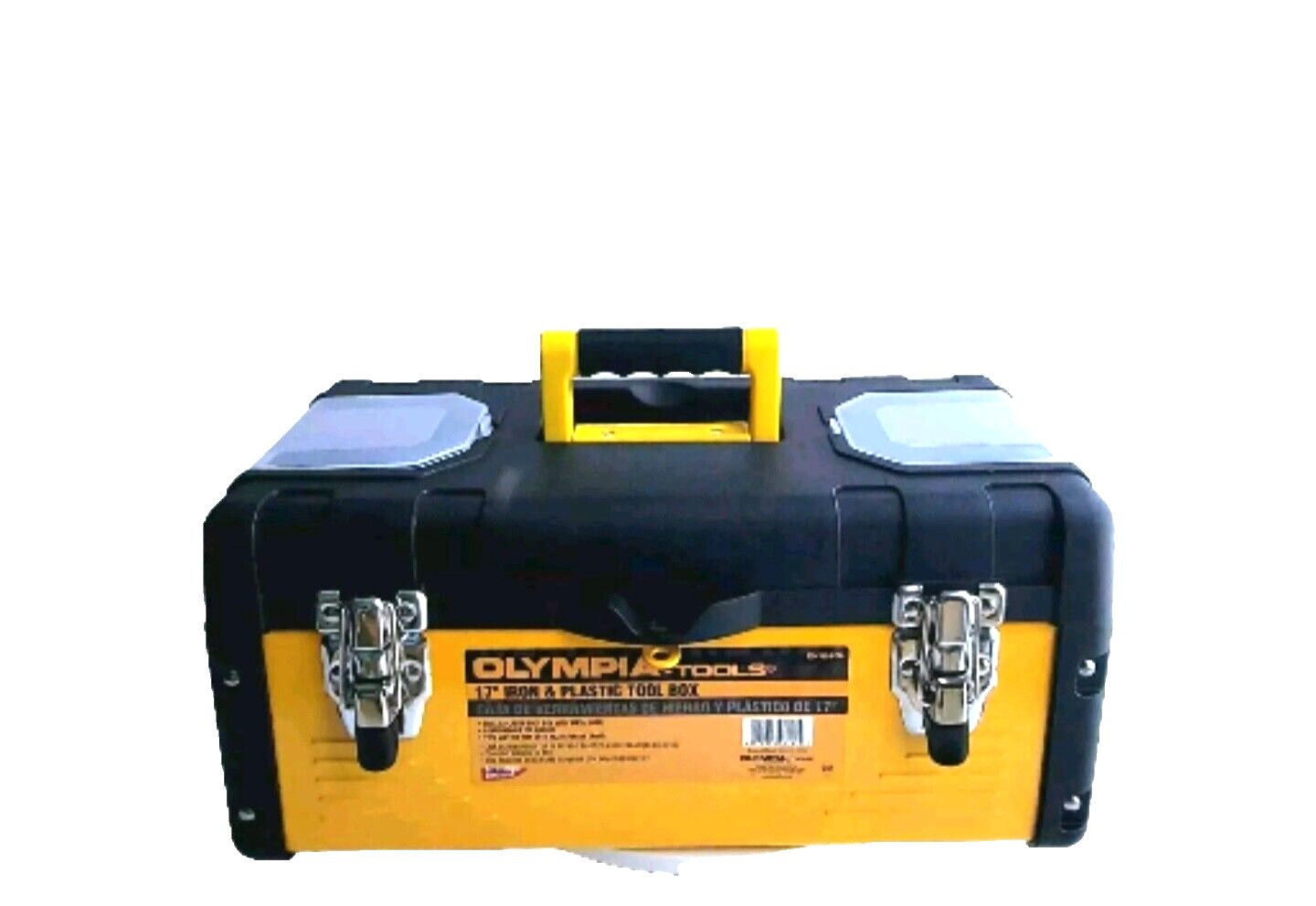 Olympia 17" Iron & Plastic Tool Box.15"×7"×6" Inside.with Padlock Combination.