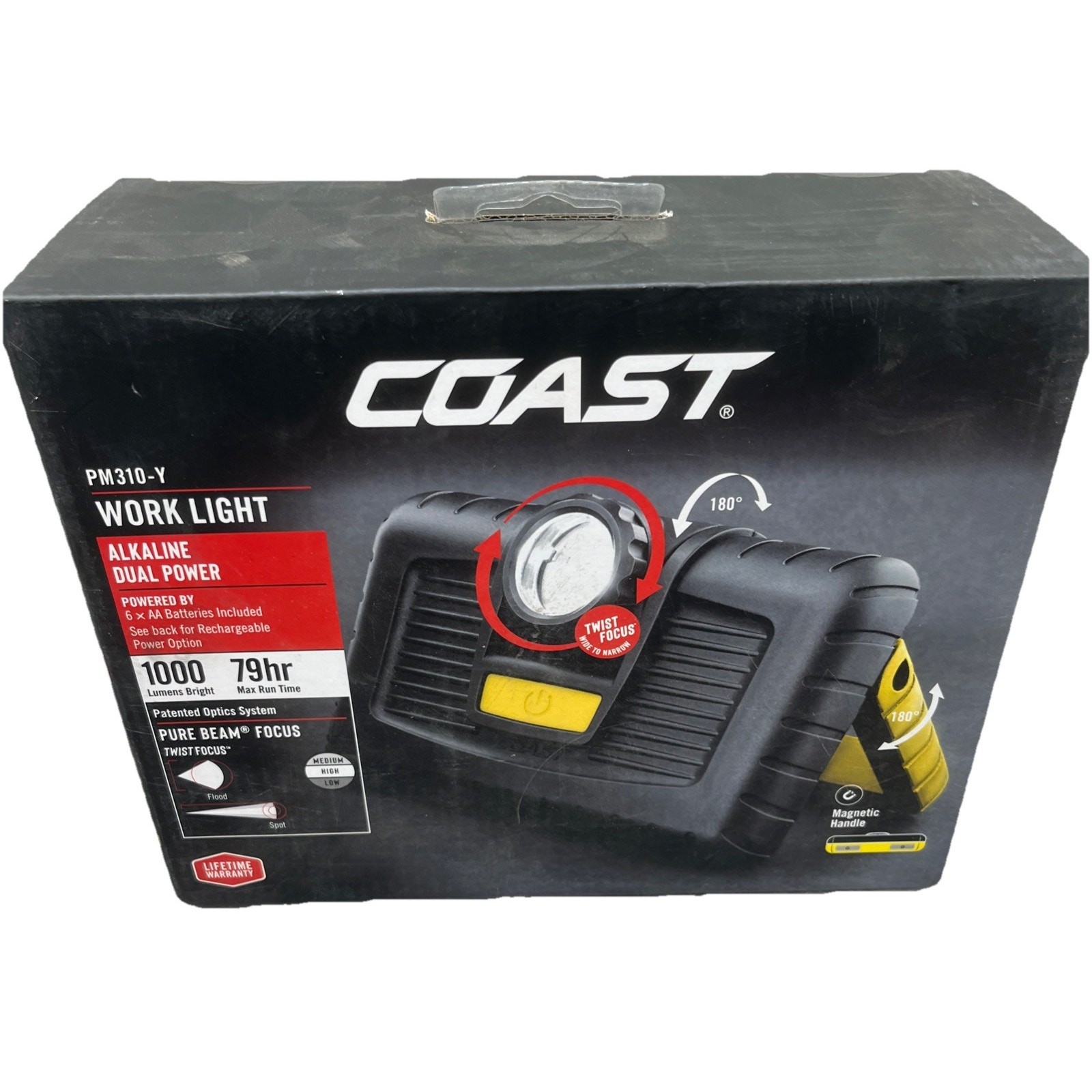 Coast PM310-Y LED Portable Magnetic Work Light 1000 Lumens/ 79hr Run Time {11}.