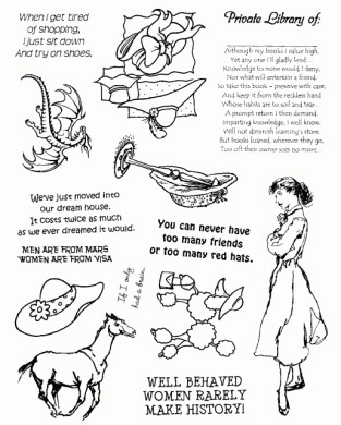Unmounted Rubber Stamp Plate, Unmounted/Uncut Pink Rubber Stamps