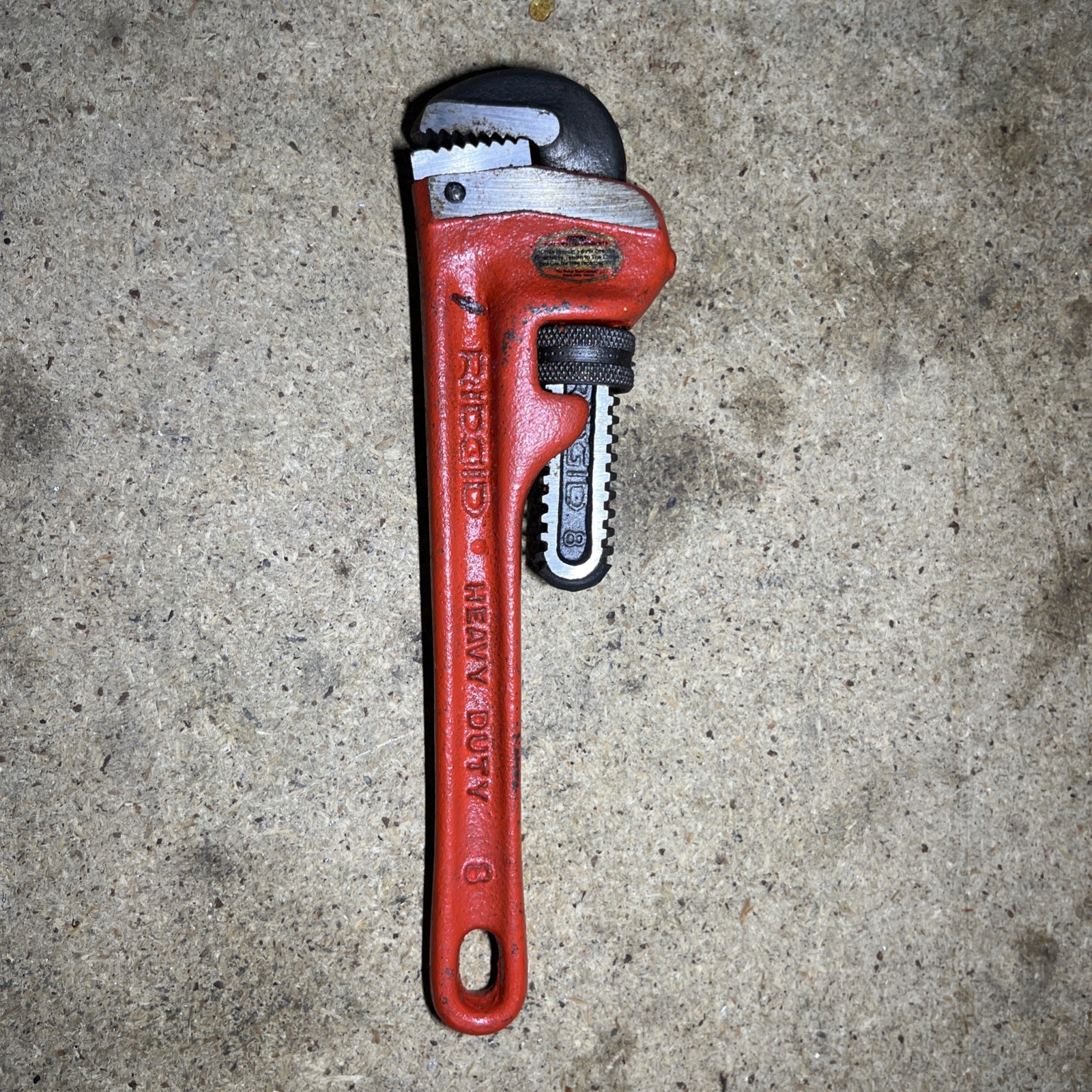 New Old Stock RIDGID 8 Inch Straight Pipe Wrench, Heavy Duty USA Made