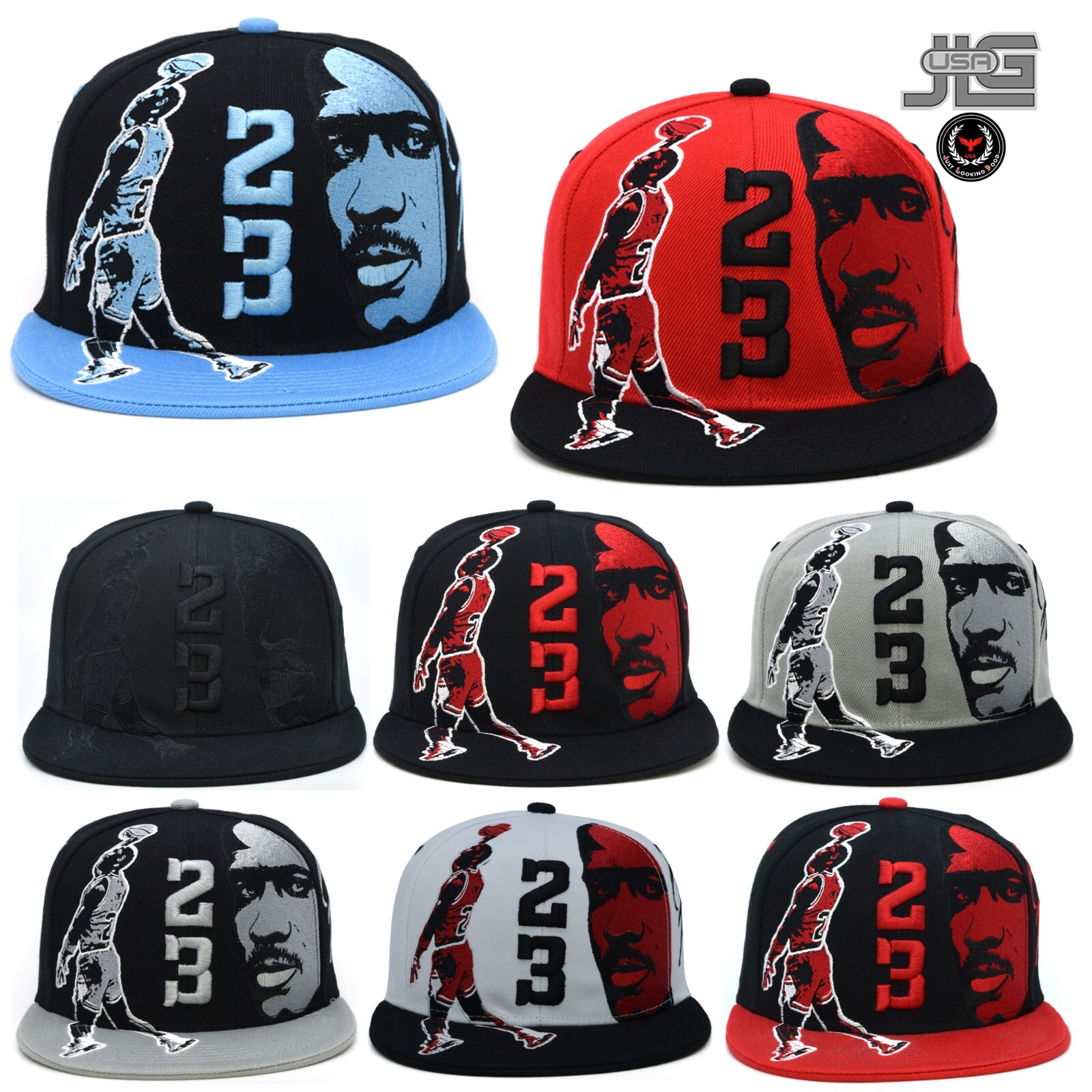 Shooter 23 Face Fly Legend New Greatest MJ Embroidery Snapback Hat Cap