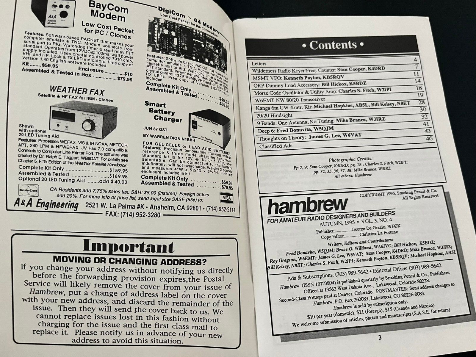 Autumn 1995 HAMBREW Amateur Radio Designers and Builders Magazine