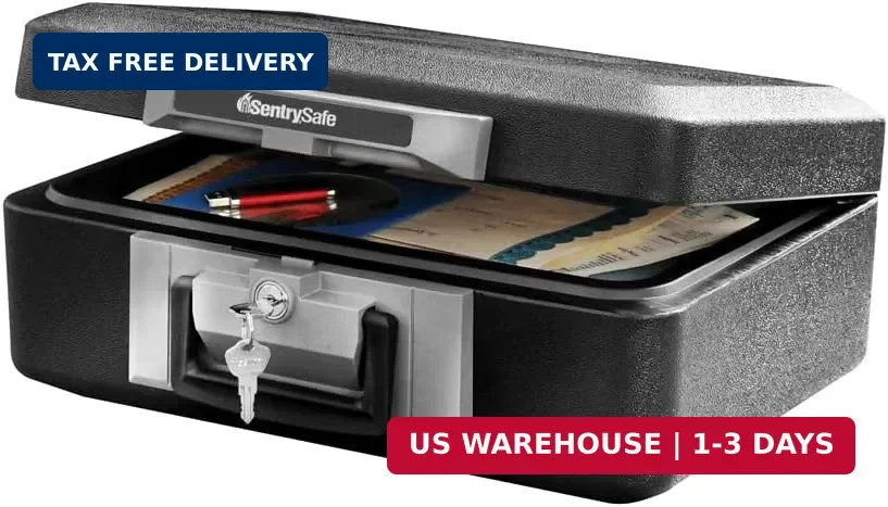 SentrySafe Fireproof Safe Box with Key Lock, Chest Safe with Carrying Handle to