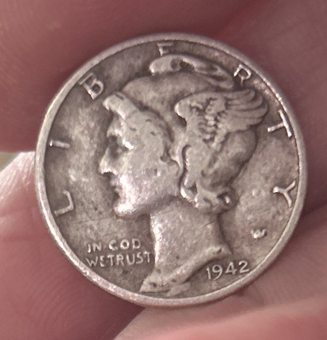 1942 Mercury Liberty Head One Dime 10c USD Silver Coin