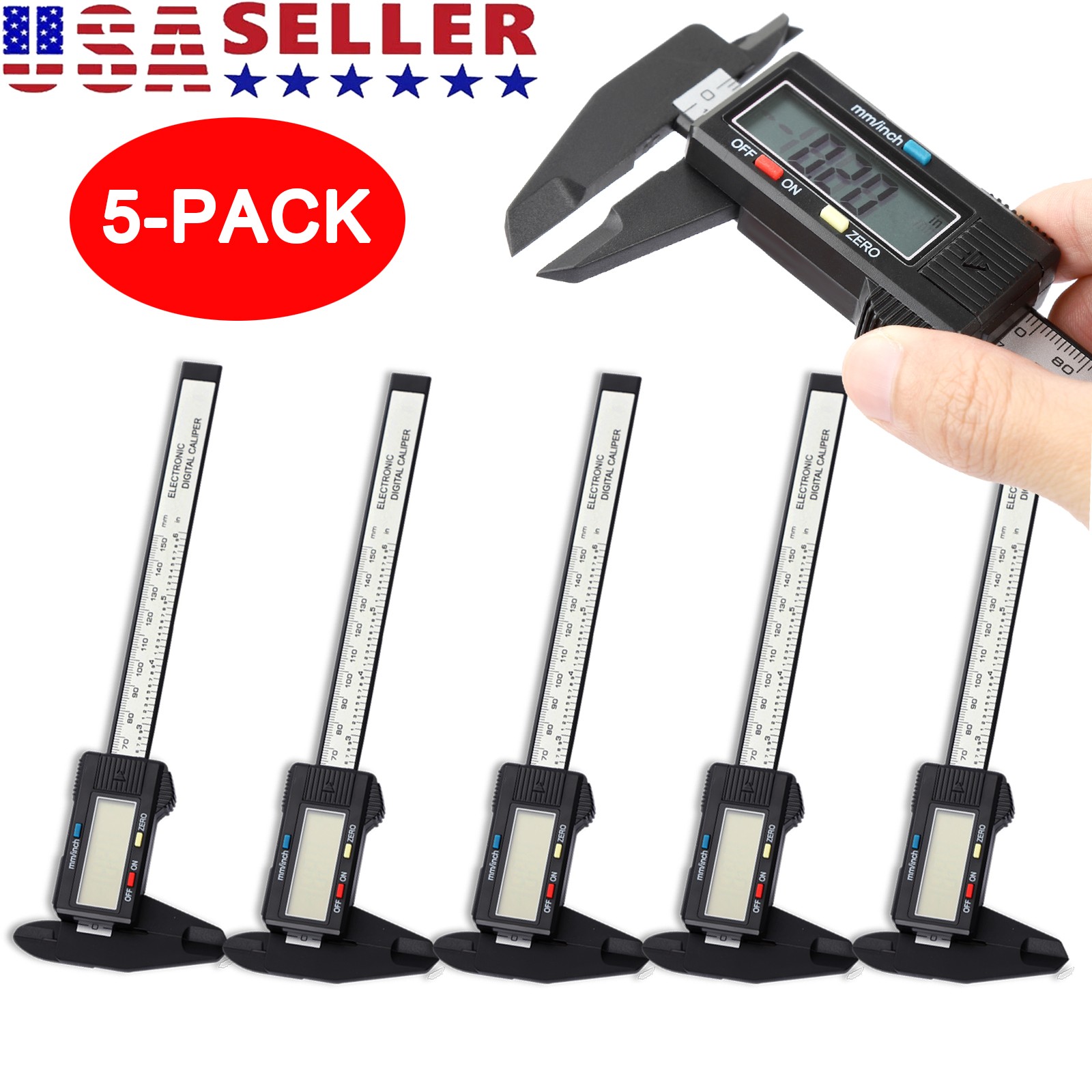Digital Caliper 6" 150mm Micrometer LCD Gauge Vernier Electronic Measuring Ruler