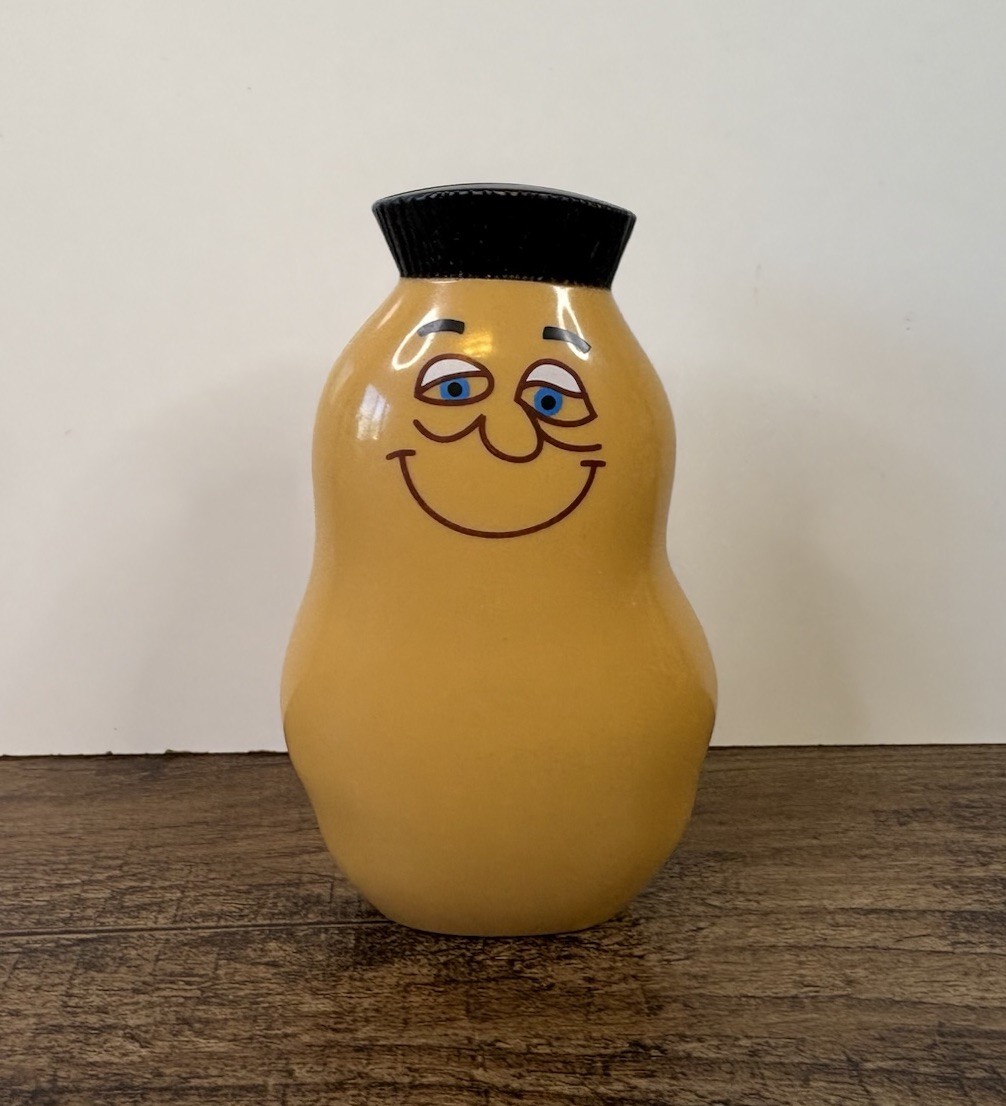 Vintage Plastic Pencil Sharpener 5" Potato Double Sided Happy & Sad Face Nugget