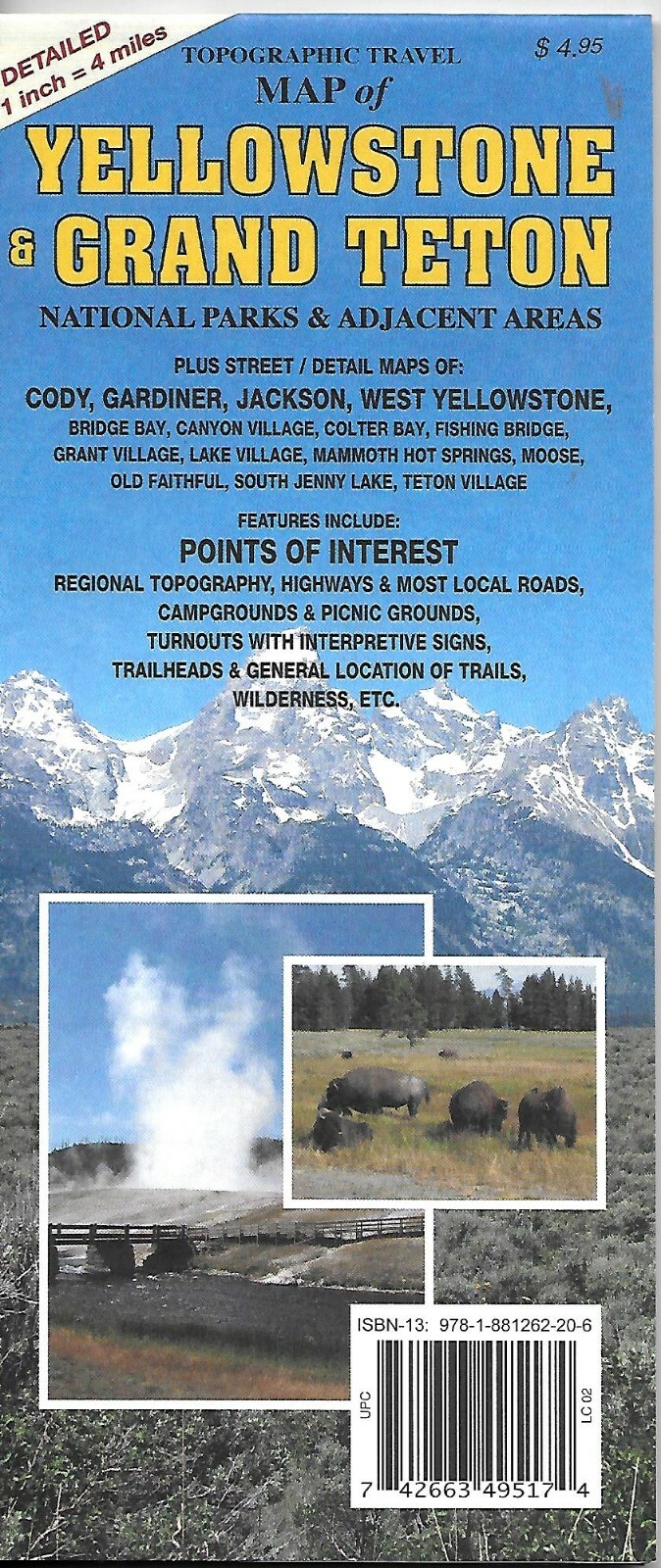 Topographical Recreation Map of Yellowstone & Grand Teton, USA, by GTR Mapping