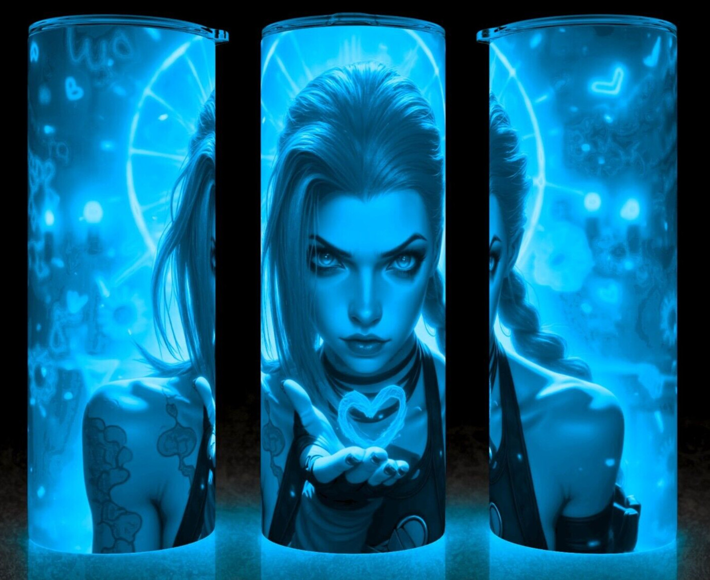 Glow in the Dark Jinx Kiss Arcane League of Anime Legends Gamer Cup Mug Tumbler