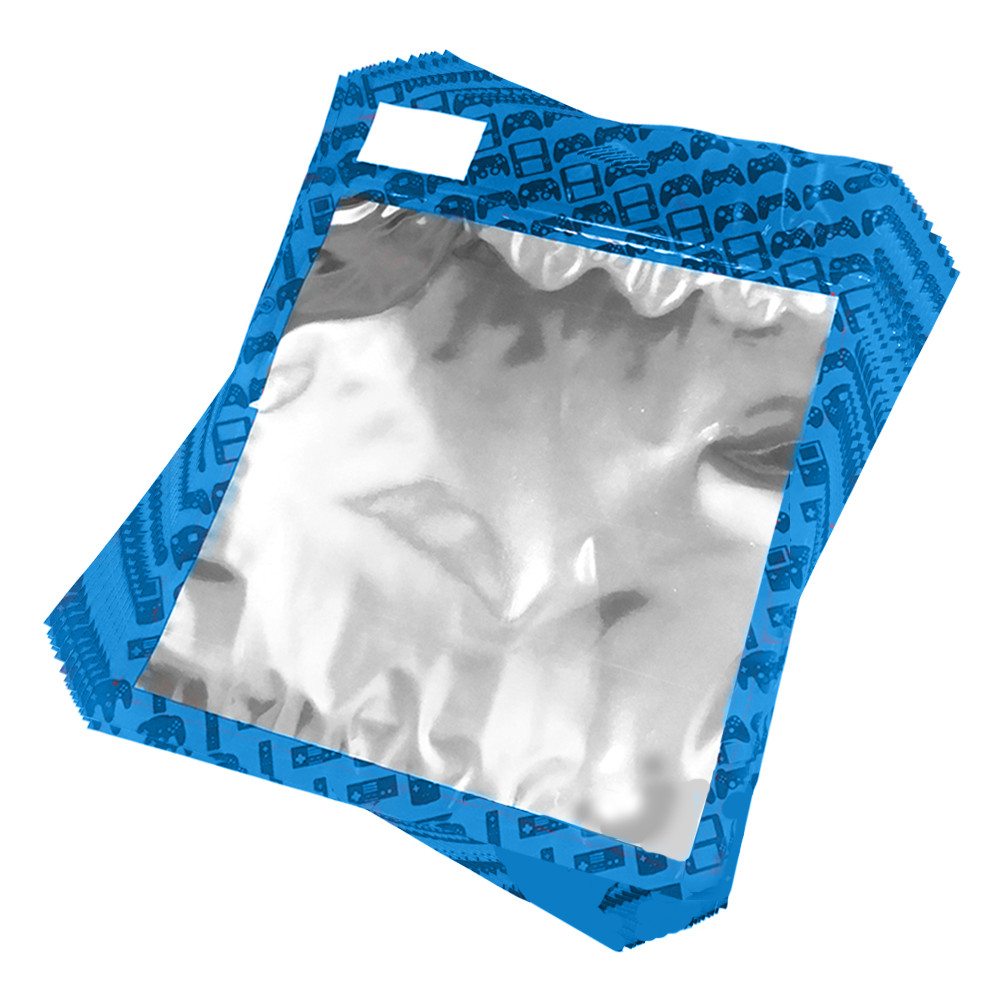 LARGE 9" x 9"  RESEALABLE PLASTIC DISPLAY BAGS FOR GAMING CABLES & MORE -BLUE