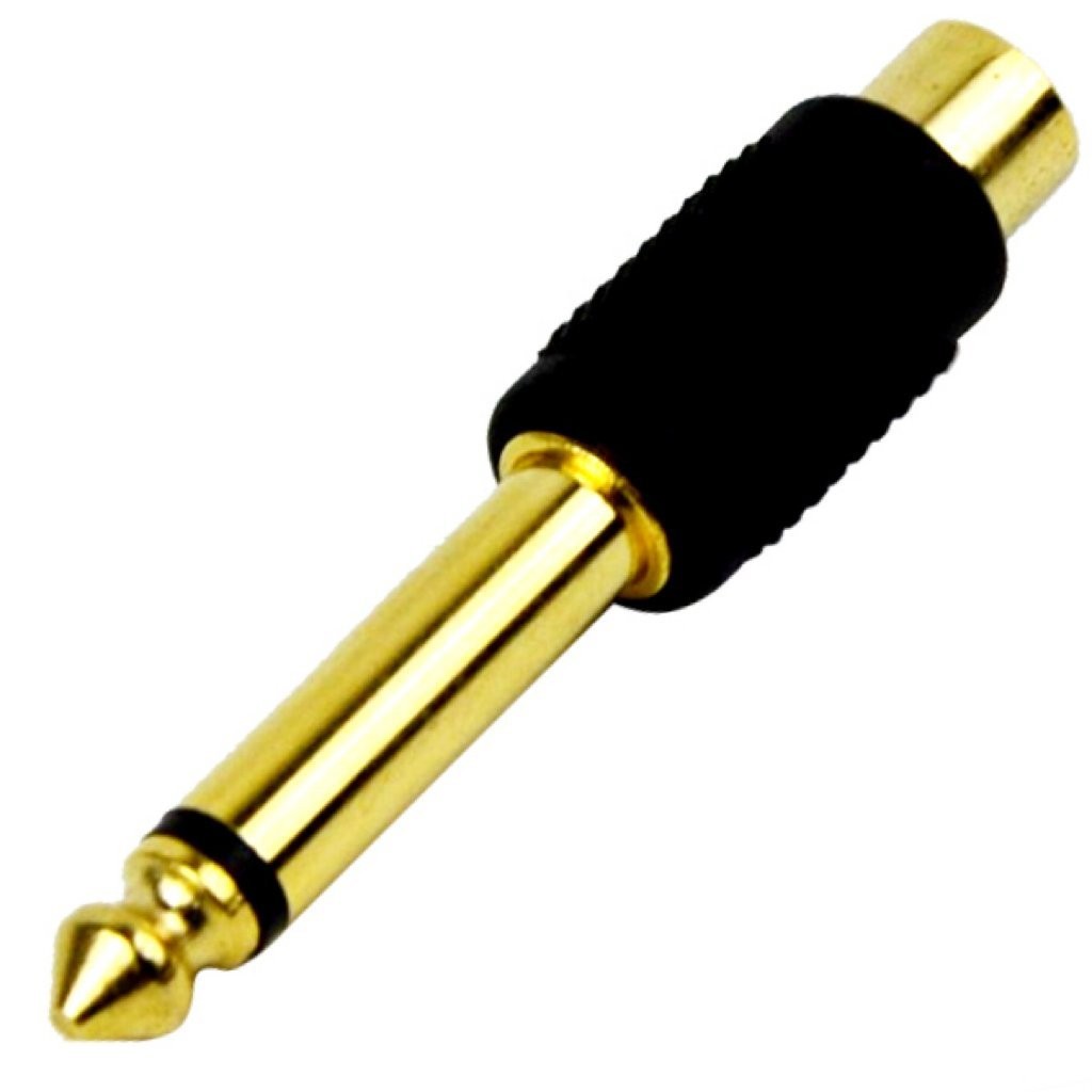 CESS 6.35mm 1/4 Inch TS #620: Mono Male to RCA Female,10-Pack, Gold