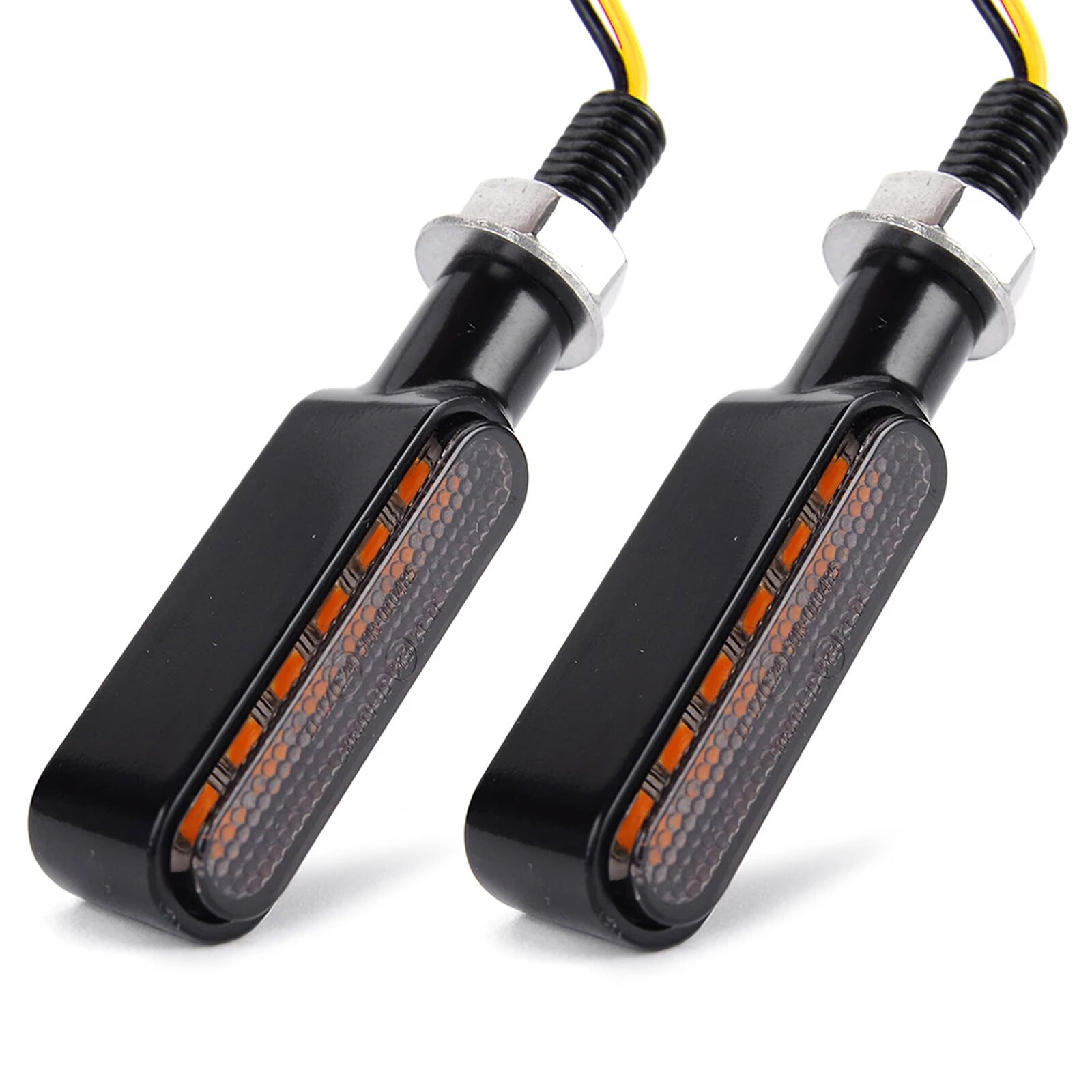2x Flowing LED Motorcycle Turn Signals Light Blinker Indicator Tail Lights Amber