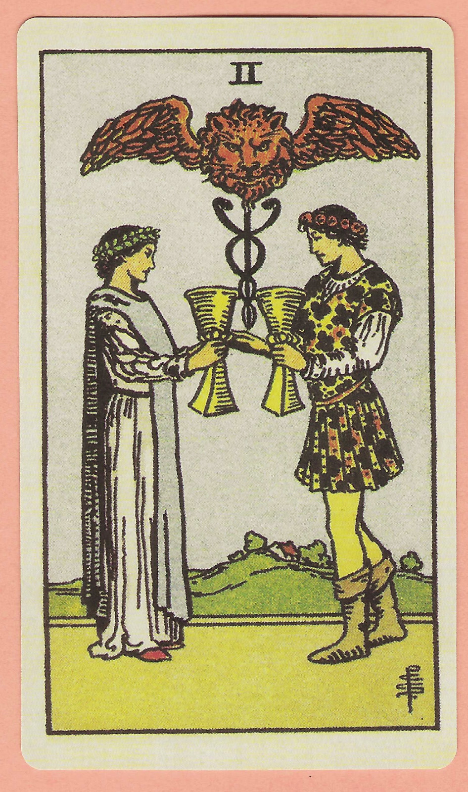 Two of Cups, Minor Arcana, Classic, single swap Tarot Card - Near Mint