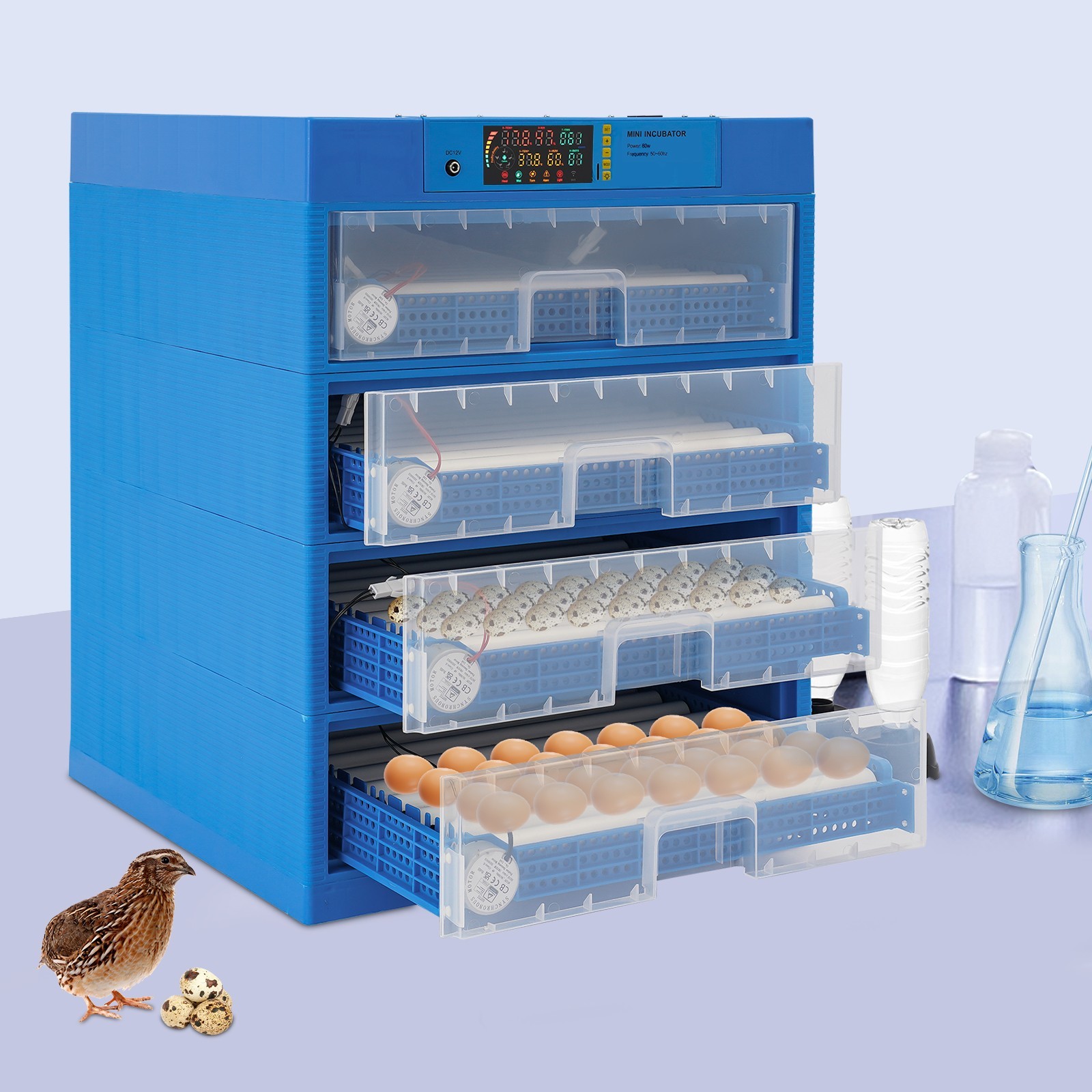 256 Egg Incubator Automatic Egg Turning & Temperature Control Digital Incubators