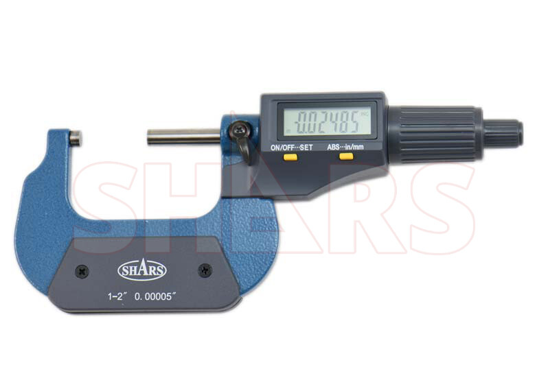 Shars 1-2" 0.00005" Digital Electronic Outside Micrometer Carbide Tip New ^]