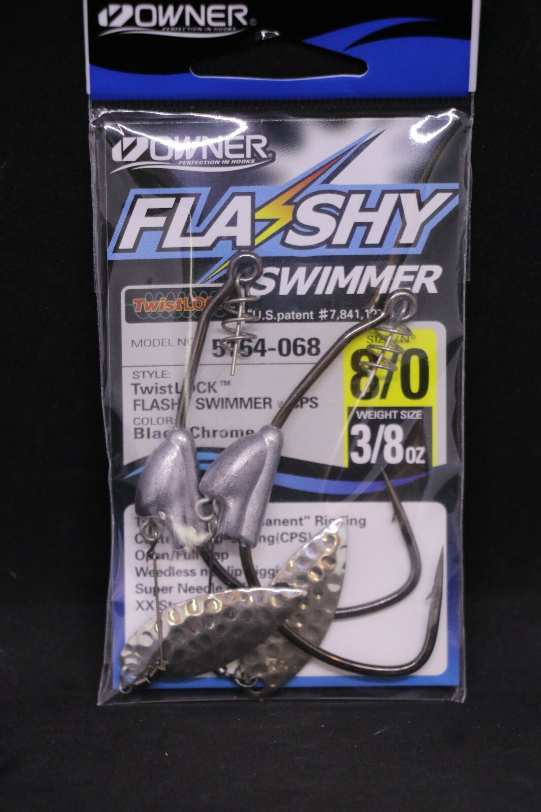 OWNER 5164-068 Flashy Swimmer w/ TwistLOCK CPS 2 Pack Size 8/0 Hook 3/8 oz
