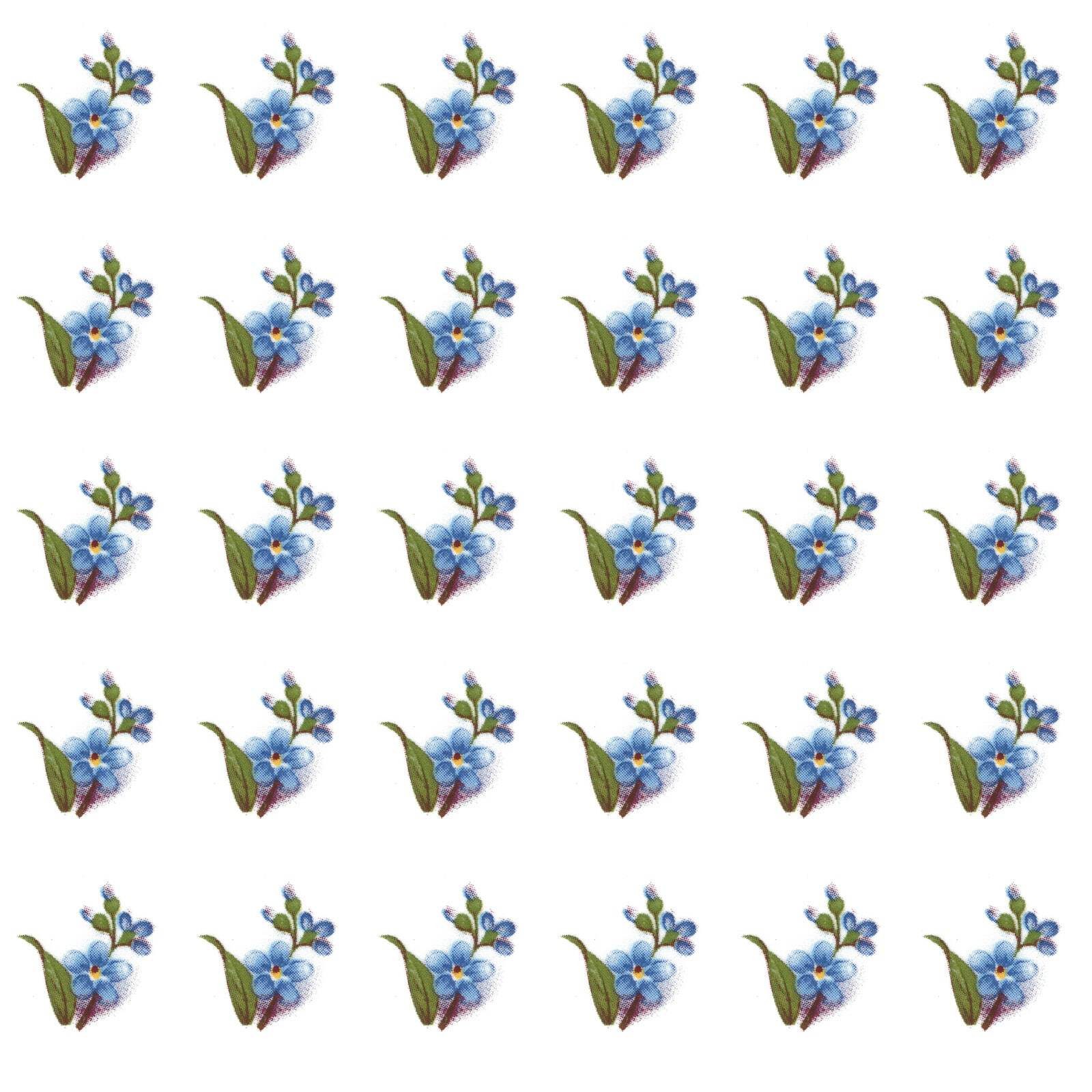 Blue Forget Me Not Flowers 0.5 Inch 30 pcs Overglaze Ceramic Decals
