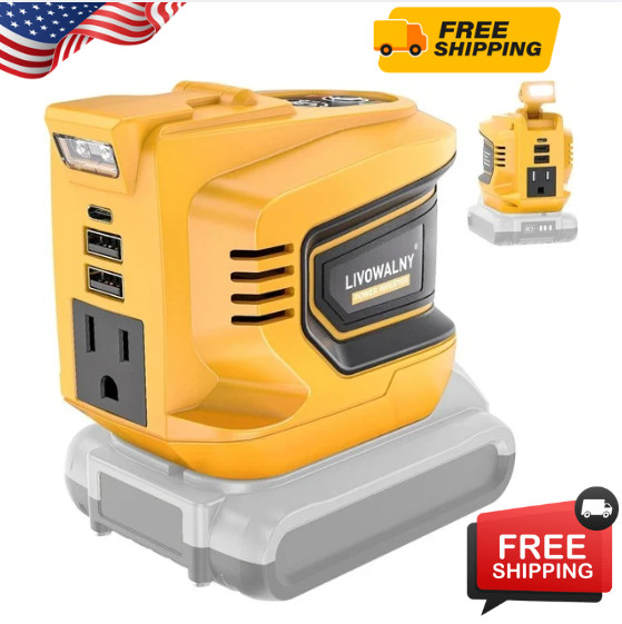 200W Power Inverter for Dewalt 20V, DC 20V to AC 110-120V Battery Inverter FREE