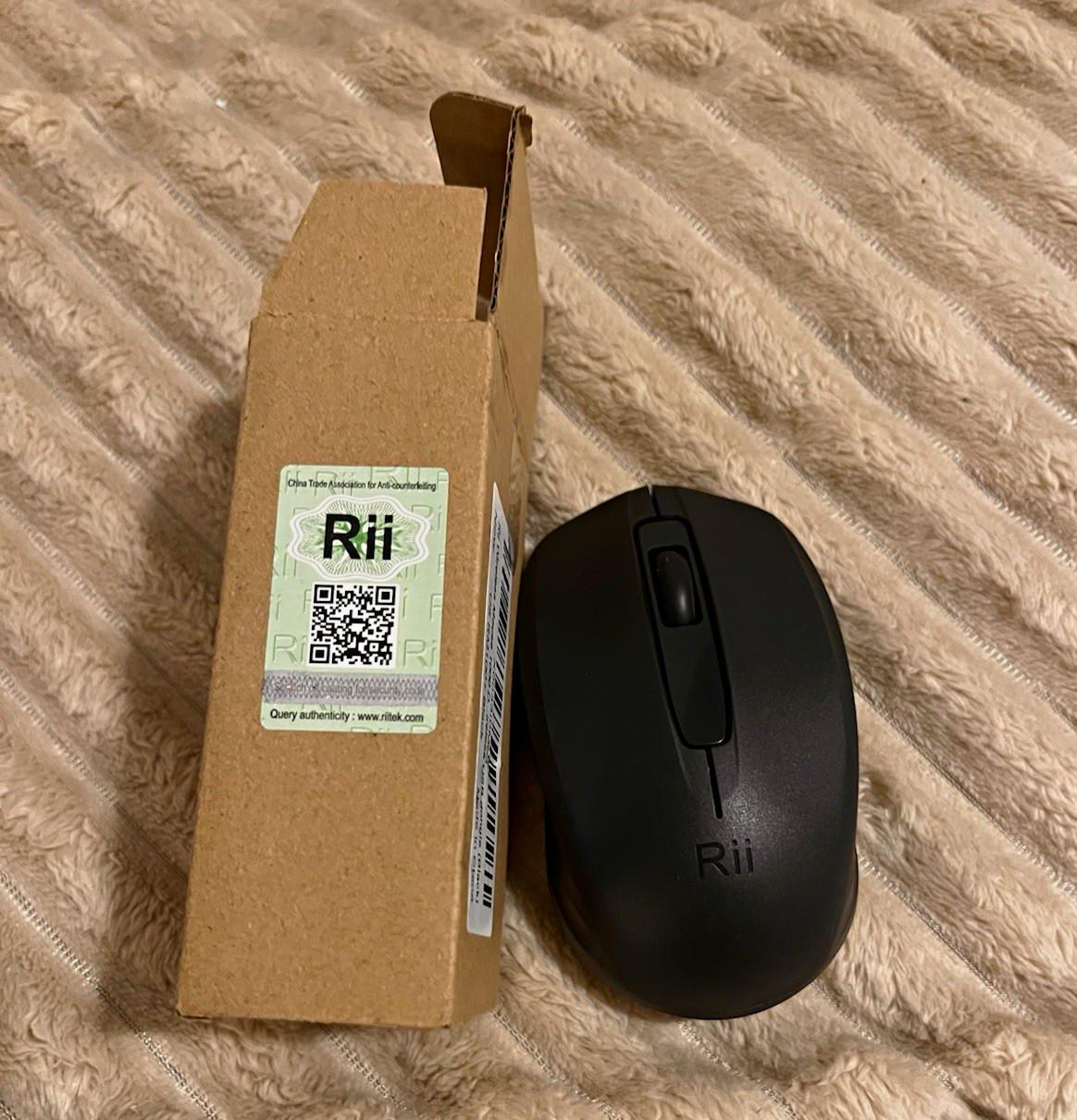 Rii RM100+ Wireless Optical Mouse 1000 DPI USB Dongle 3-Button Black