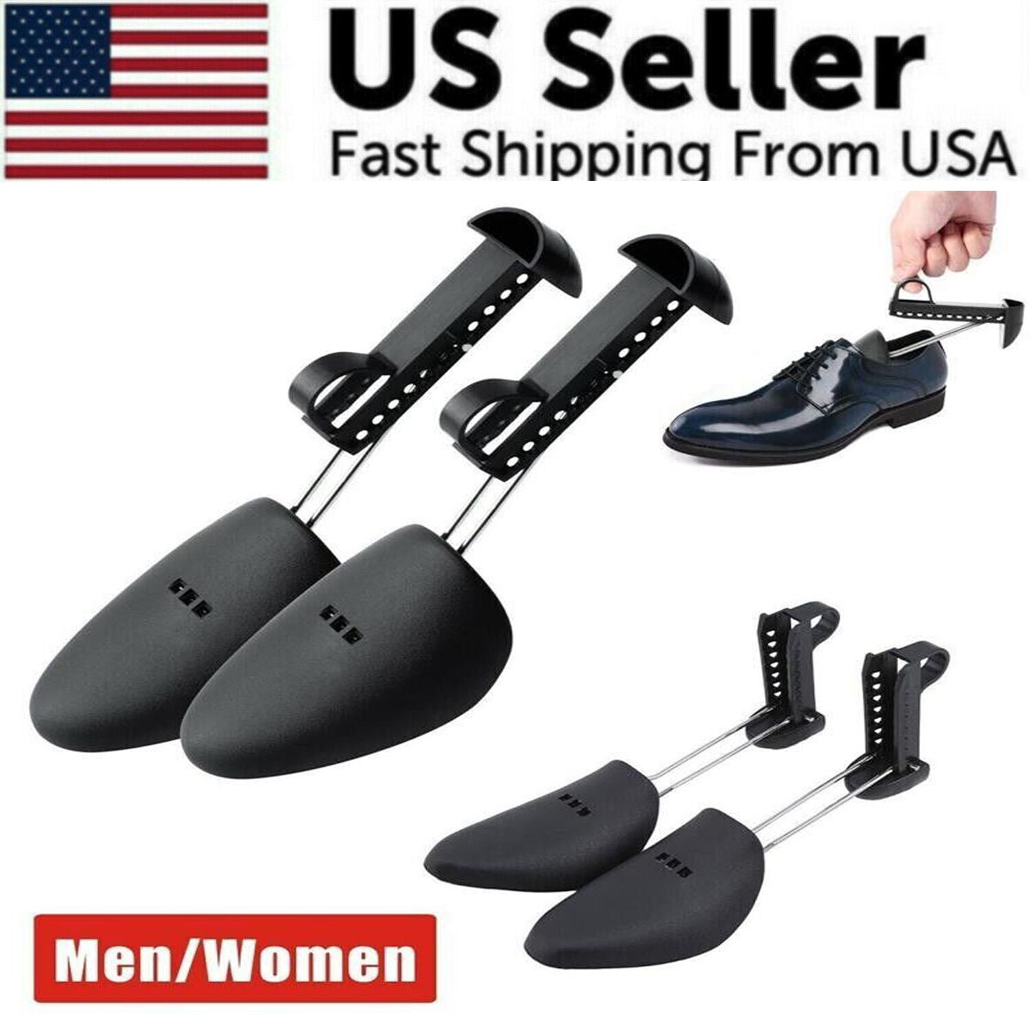 Portable Adjustable Plastic Shoe Tree Stretcher Shaper Keeper Expander Men Women