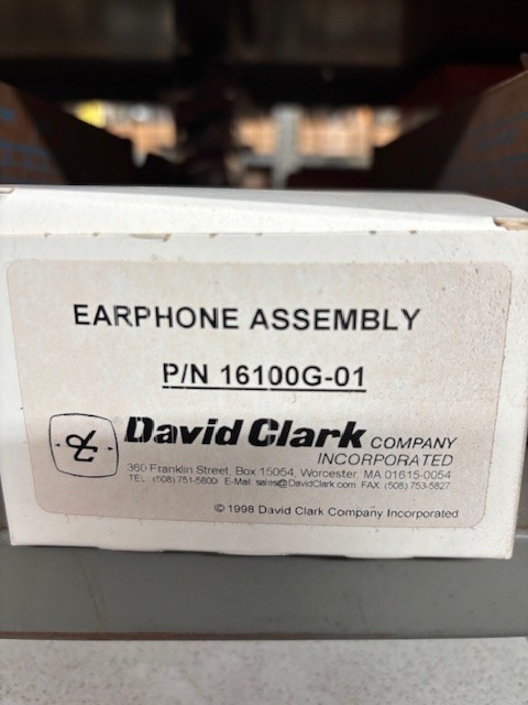 16100G-01 DAVID CLARK EARPHONE ASSEMBLY NEW SURPLUS