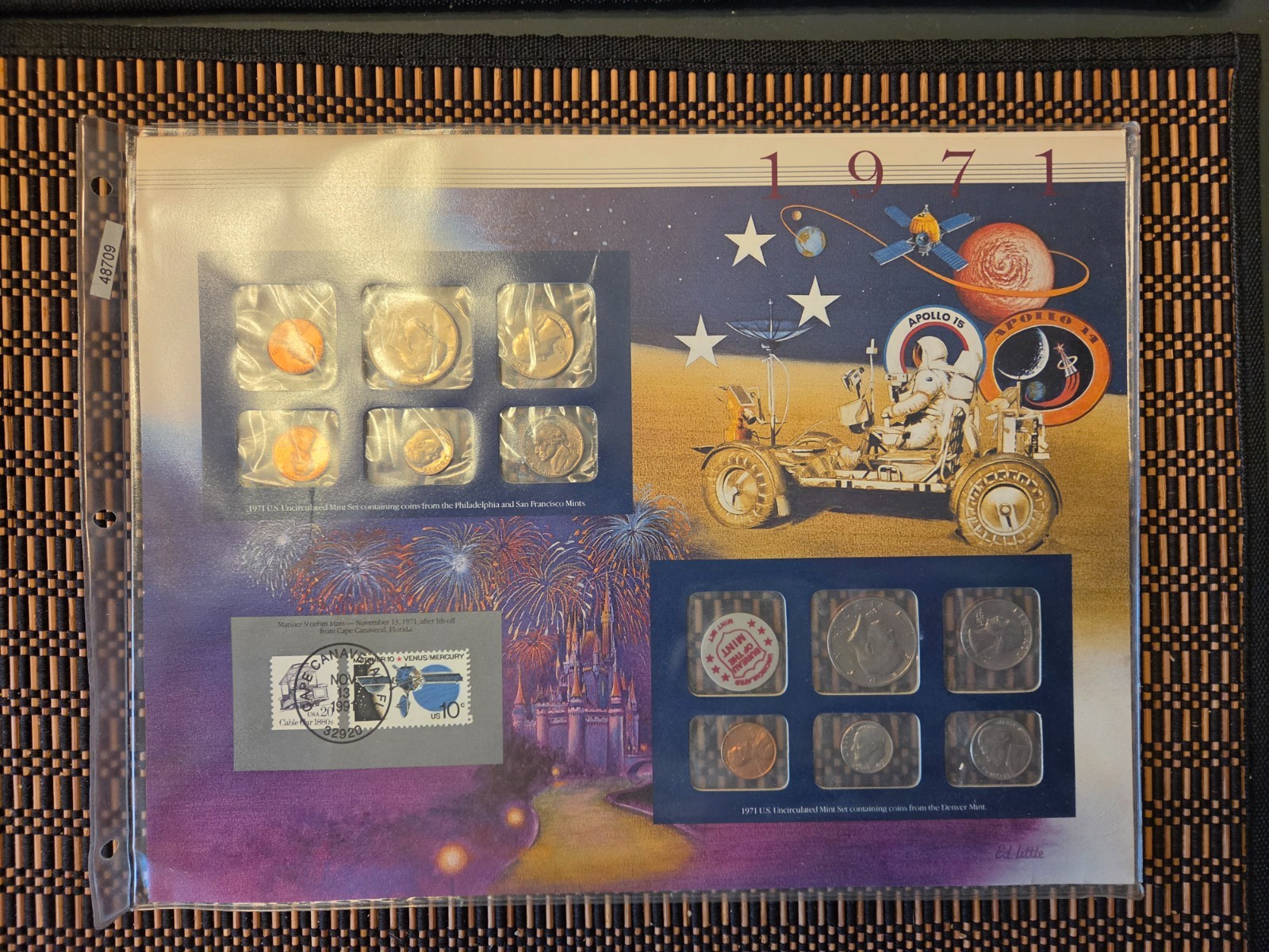 1971 STAMP & UNC US MINT SETS from The Postal Commemorative Society - Apollo 15
