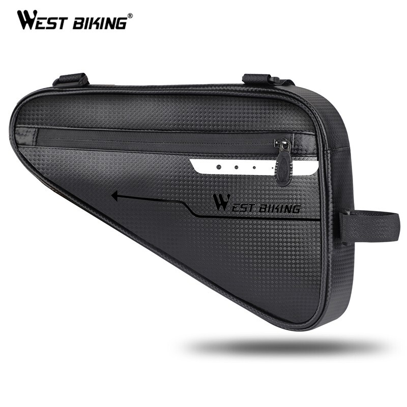 WEST BIKING Waterproof Bicycle Frame Bag Reflective Cycling Bike Triangle Bag 3L