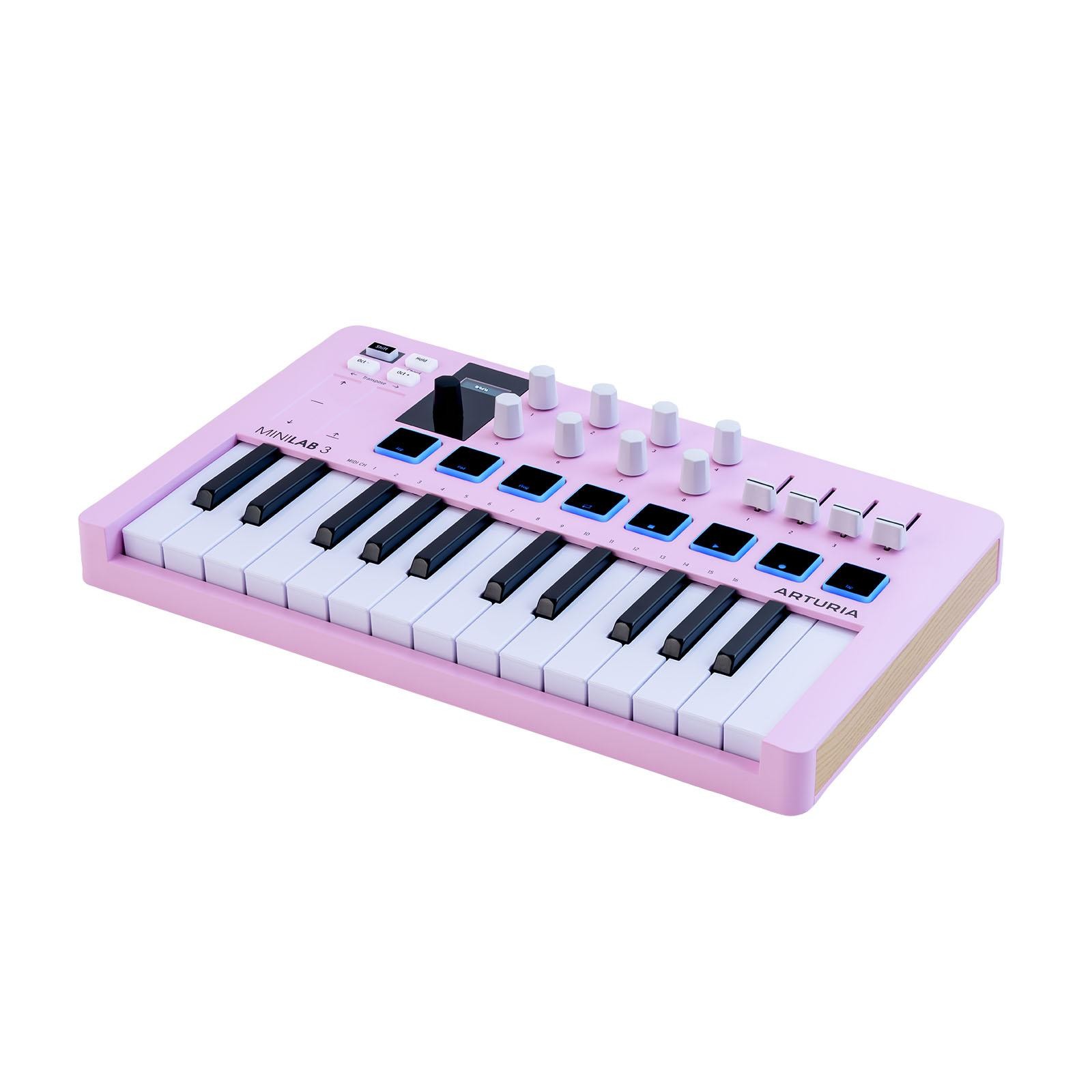 Arturia MiniLab 3 MIDI Hybrid Keyboard Controller - Rose Quartz
