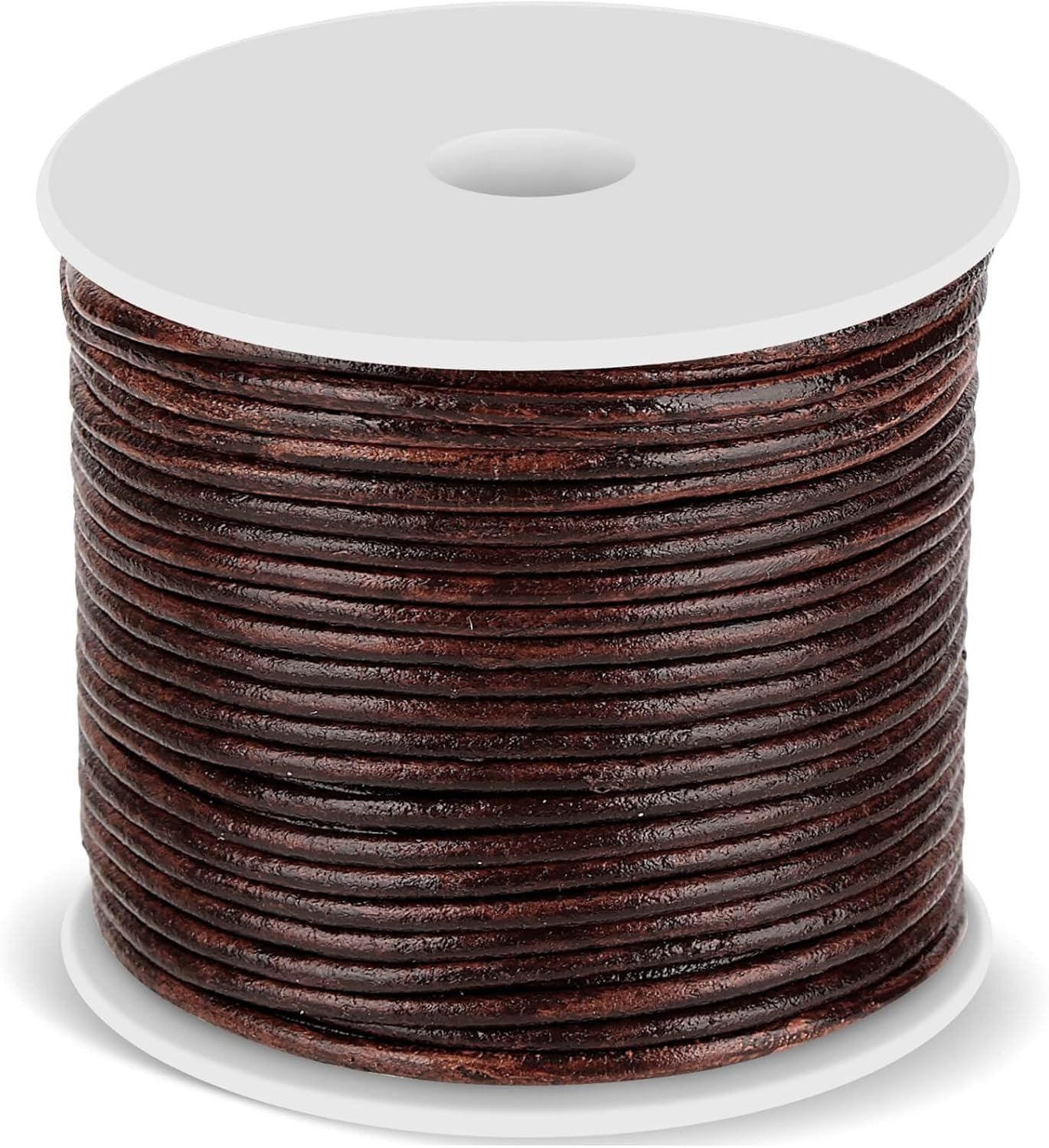 Leather Cord - Round, Brown Leather Lace for Bracelets, Necklaces & Crafts