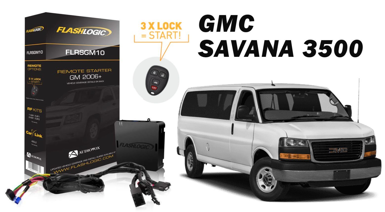 Flashlogic Remote Start for 2008 GMC Savana 3500 V8 w/Plug & Play Harness