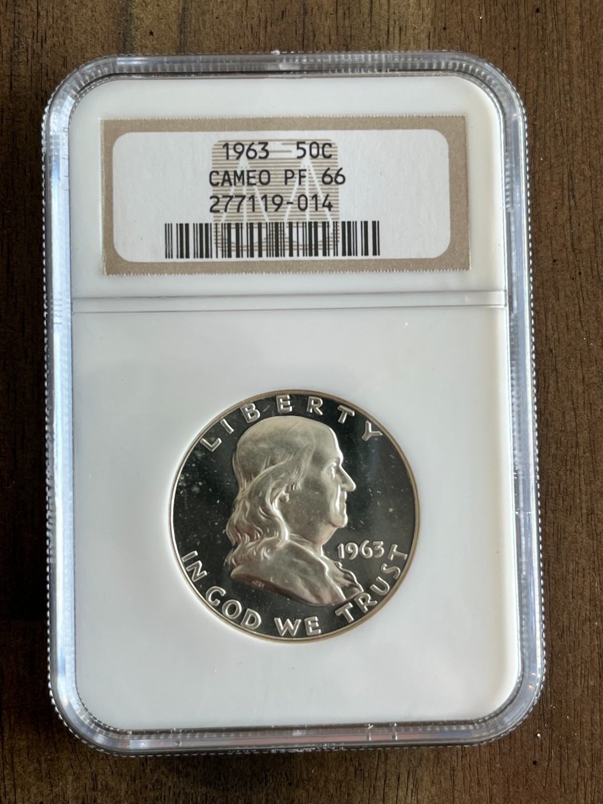 1963 Franklin SILVER Half Dollar NGC PF 66 CAMEO!