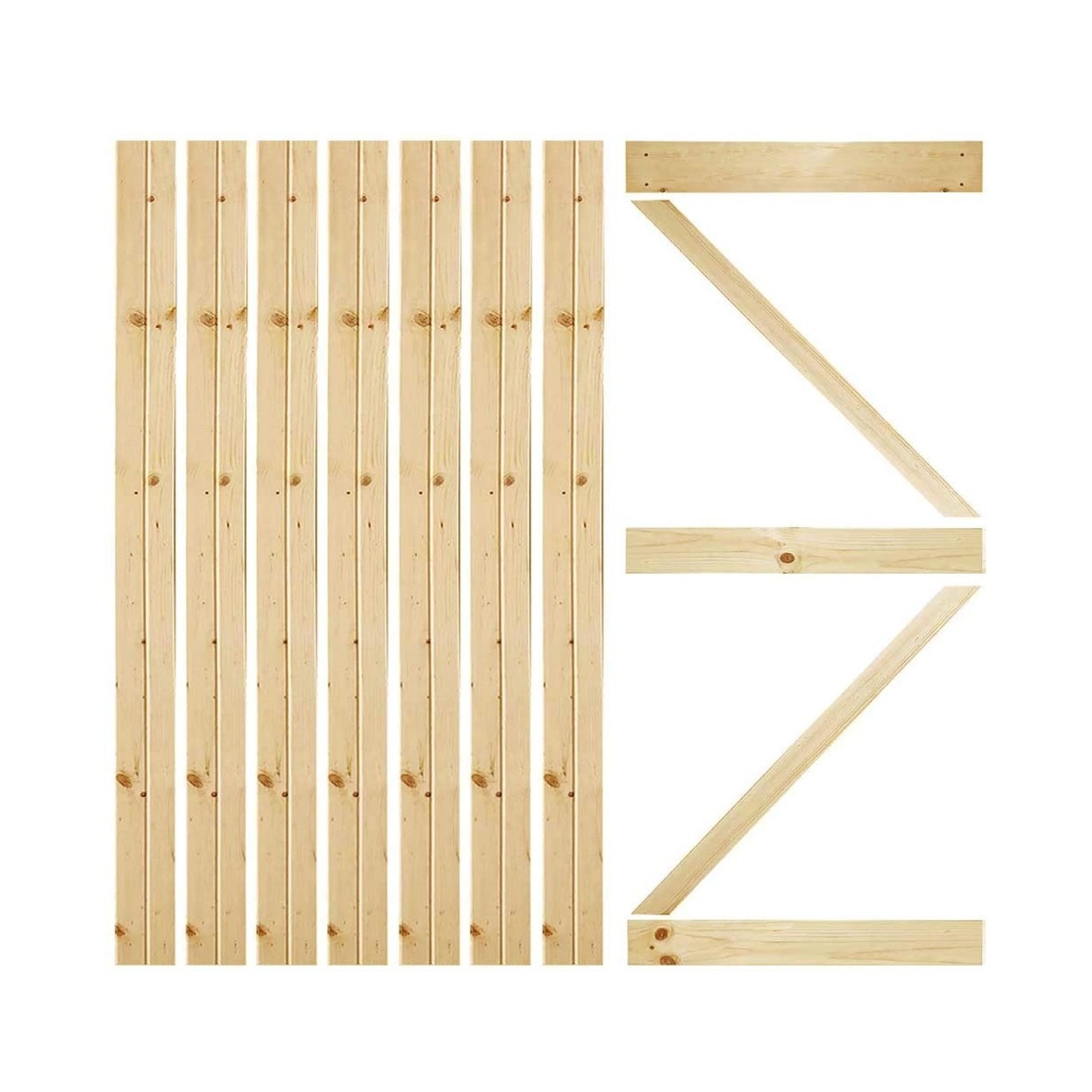 Kimberly Bay K-Bar Solid Pine Core Unfinished Interior Barn Door Slab DIY Kit...