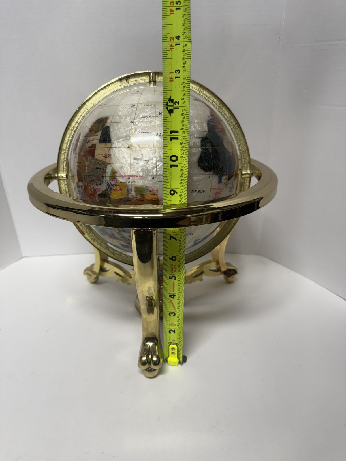 World Globe- Decorative Desktop Globe Gold Frame with Compass