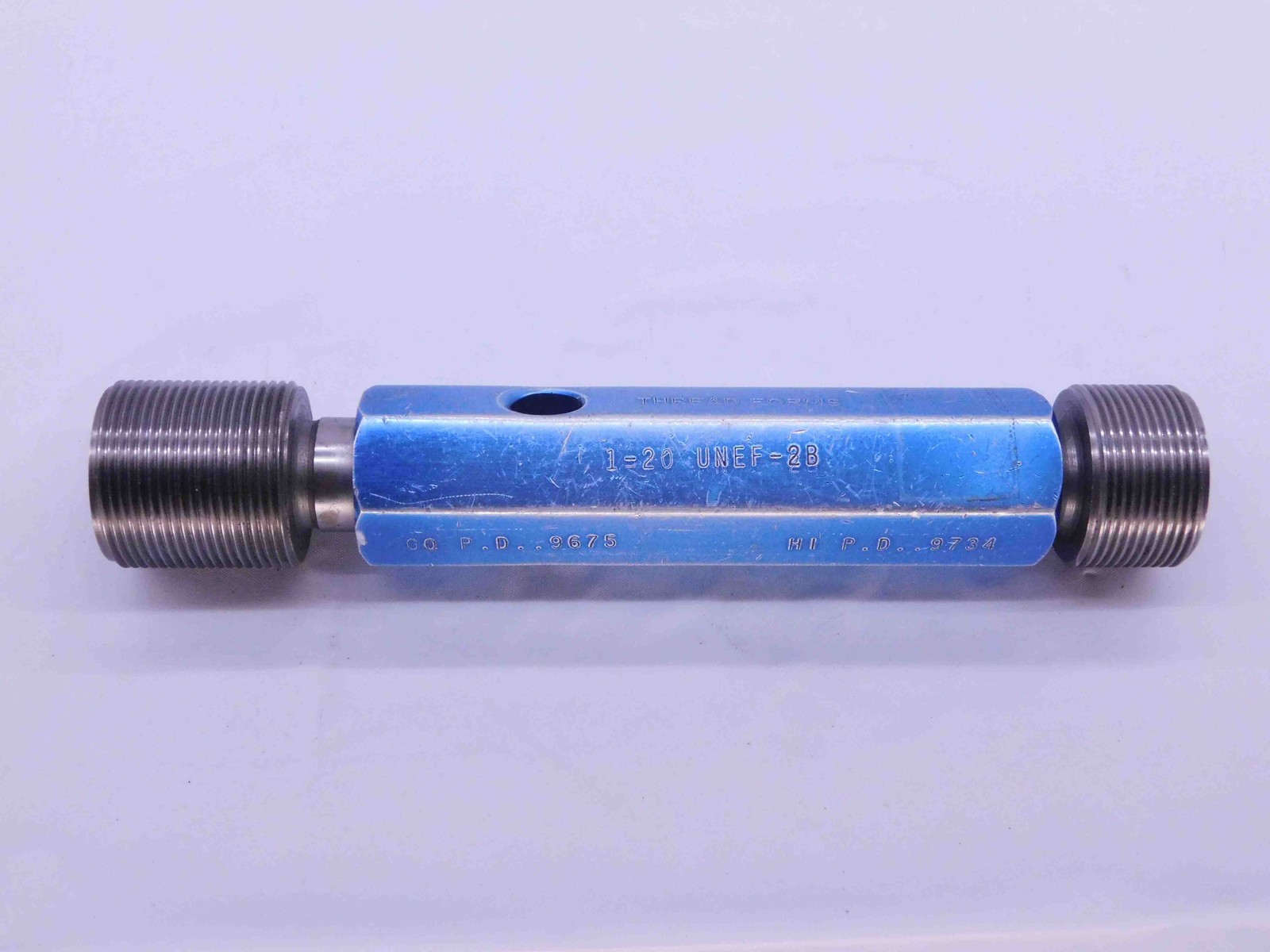 1" 20 UNEF 2B THREAD PLUG GAGE 1.0 1.00 1.000 GO NO GO P.D.'S = .9675 & .9734