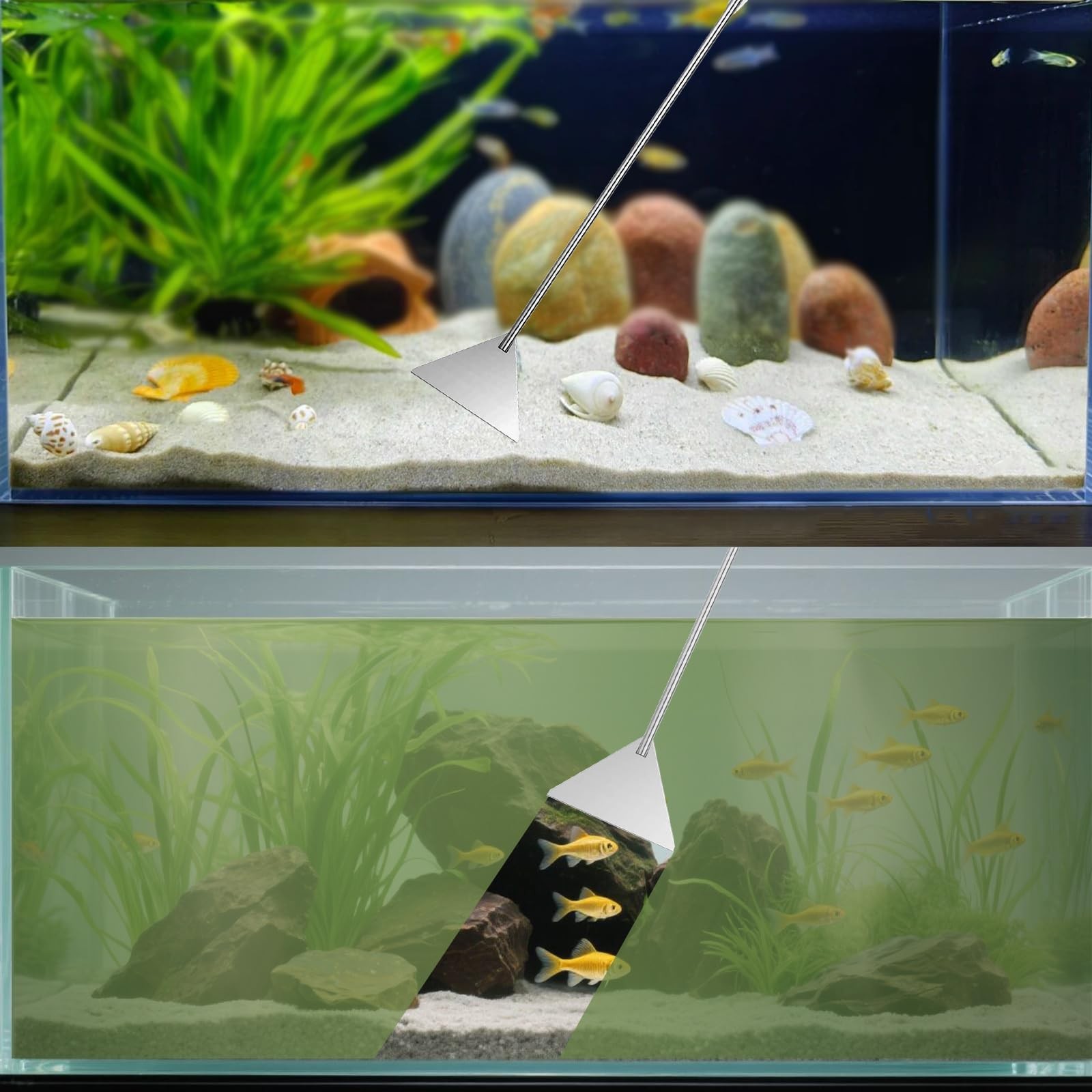 Herramientas de limpieza para acuarios 7 en 1 con mango largo ajustable