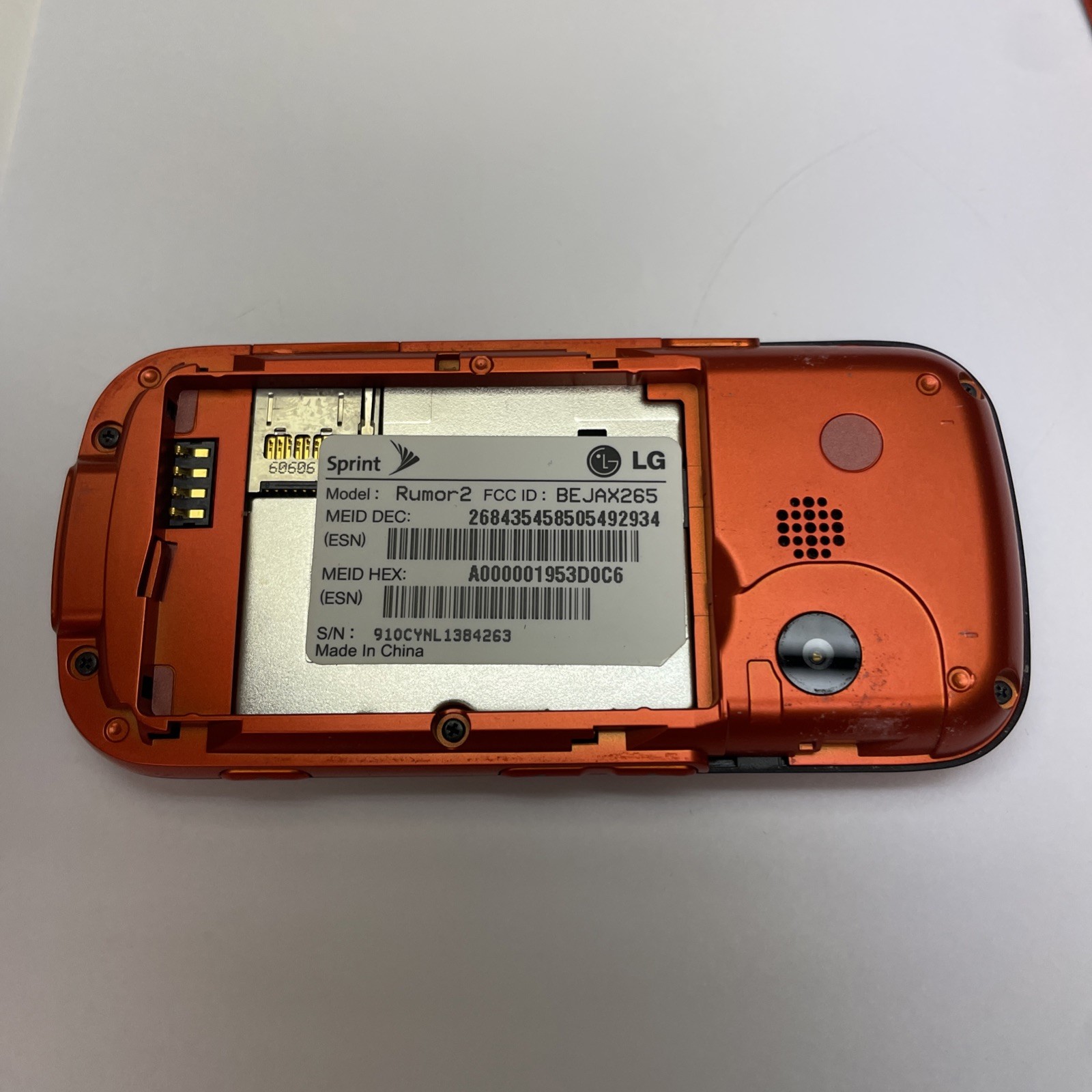 LG Rumor 2 Slider Phone (Sprint) - Black - As Is - Powers On - Orange