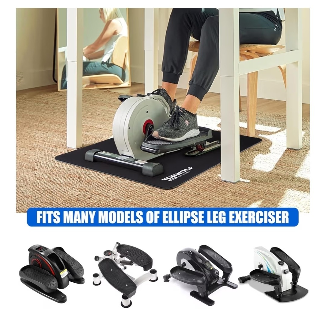 Non-Slip Exercise Mat Under Desk Elliptical Machine Floor Protection Stability