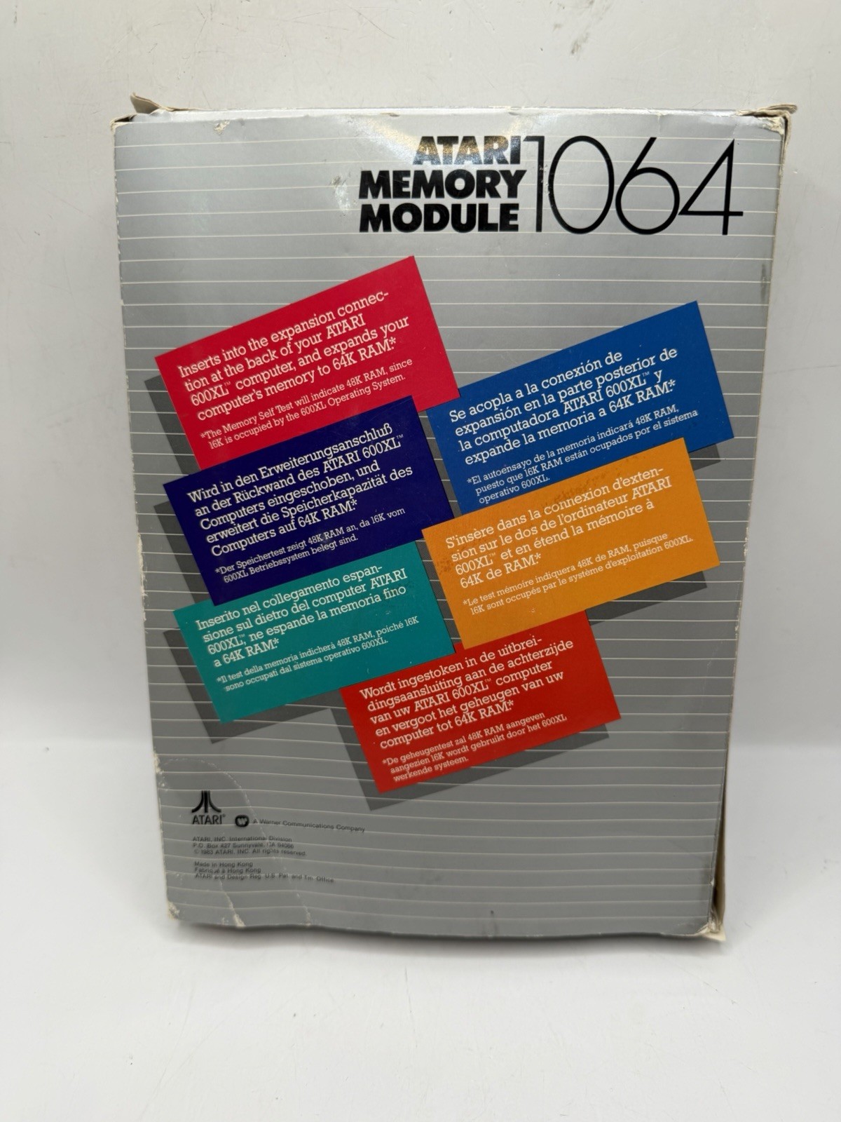 Atari 1064 Memory Expansion 64 KB For Atari 600XL Mint Condition W Original Box