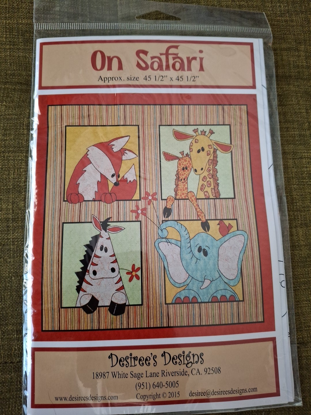 On Safari Desiree's Designs Quilt Pattern
