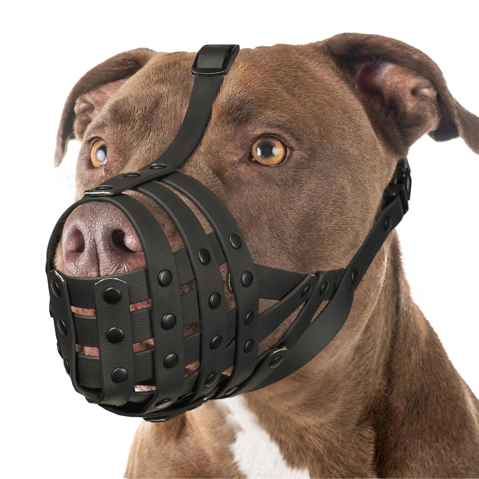 Pitbull Muzzle for Large Medium Sized Dogs to Prevent Biting Scavenging, Bask...