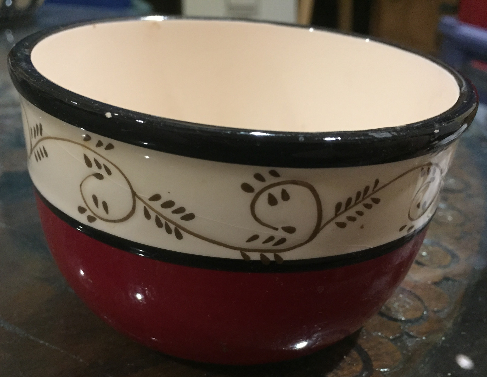 Avon Dip Bowl Red Black